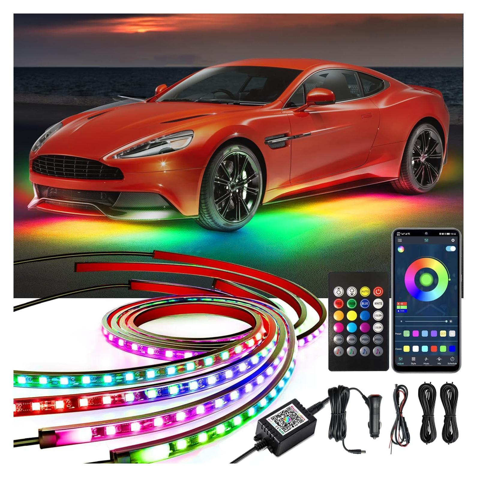 Kit de Iluminación Underglow Yielinth RGB-IC 4 Luces LED 12V