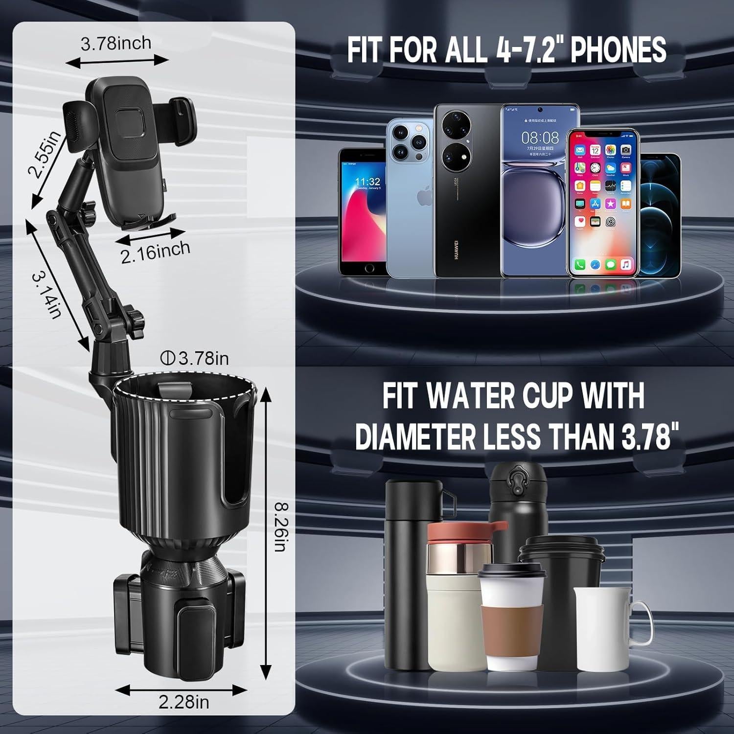 Soporte para Teléfono en Portavasos This Hill CE05021BK-2 Ajustable