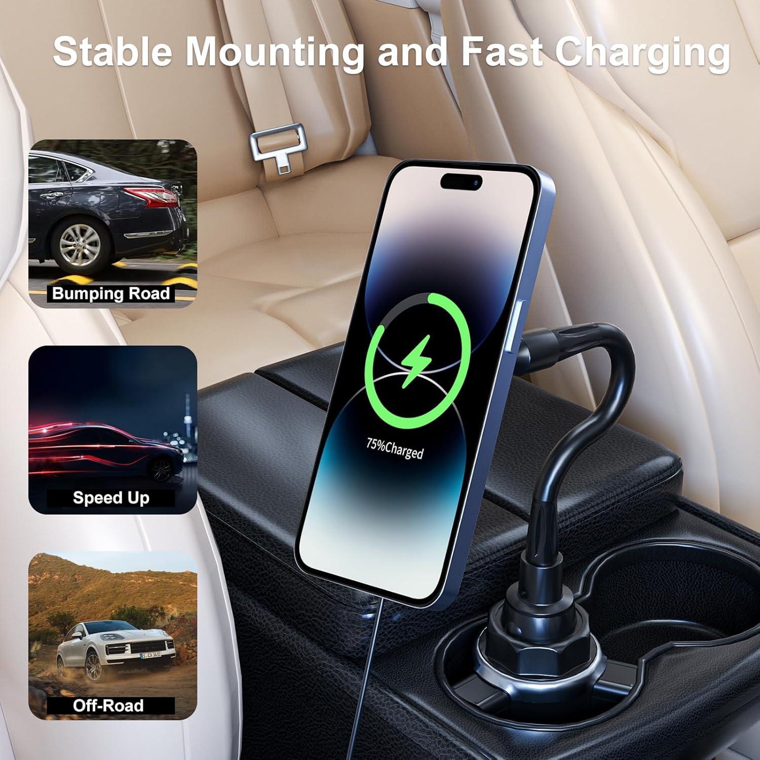 Cargador Inalámbrico Magsafe 15W AiHiwvol para Portavasos