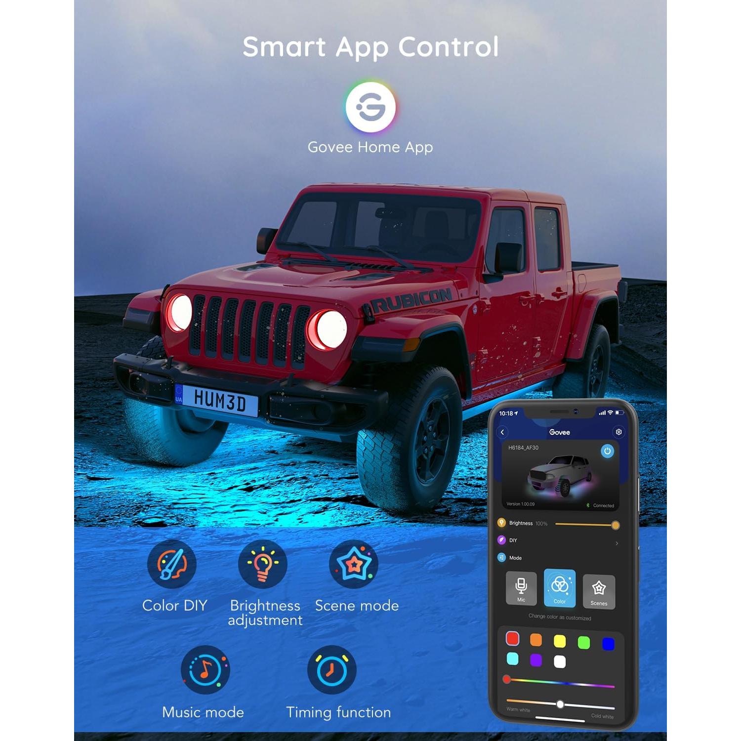 Luces LED RGB Govee para Auto con Control App y Música