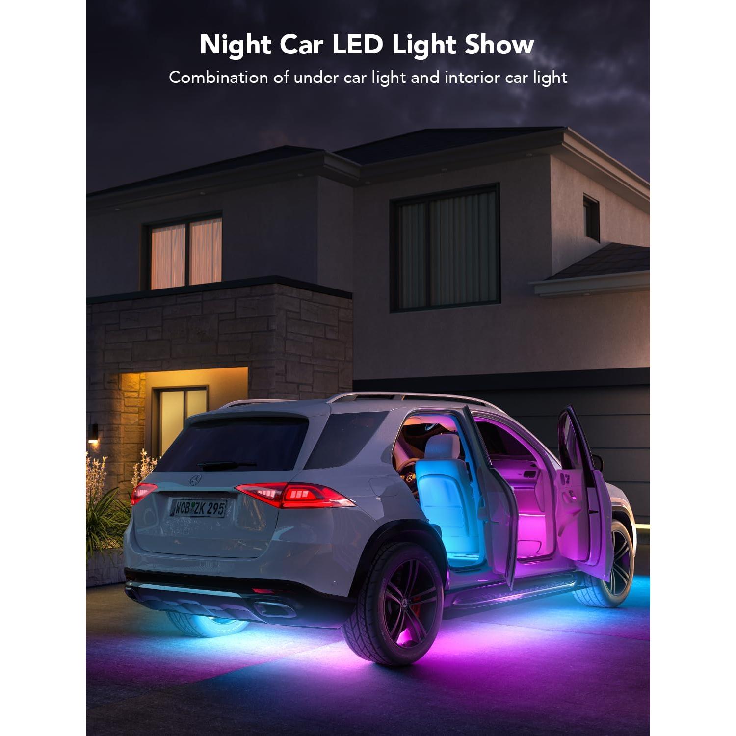 Luces de Carro Interior y Exterior RGB Govee - 8 Piezas, Control App