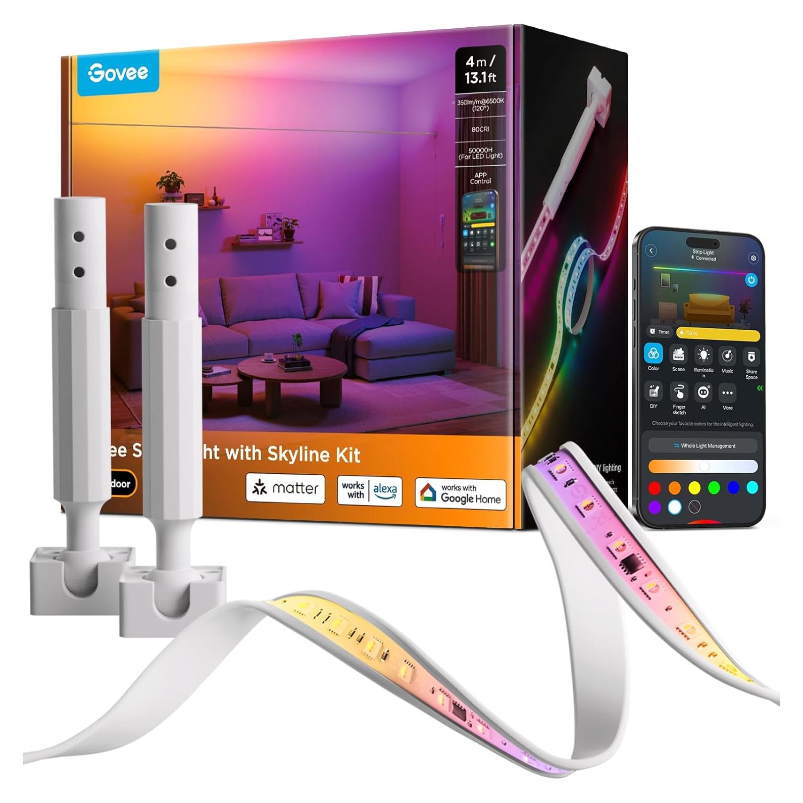 Tira de Luz LED Inteligente Govee 4.0m RGBWWIC Control Alexa