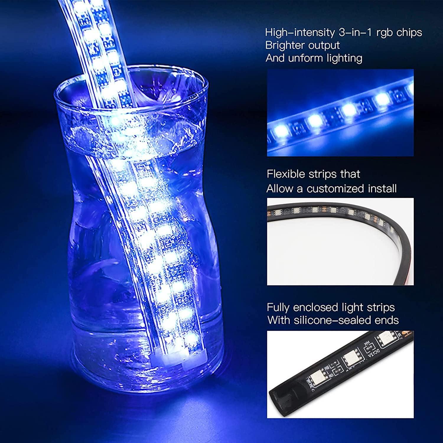 Kit de Iluminación Inferior YUGUANG 4 Piezas RGB Impermeable