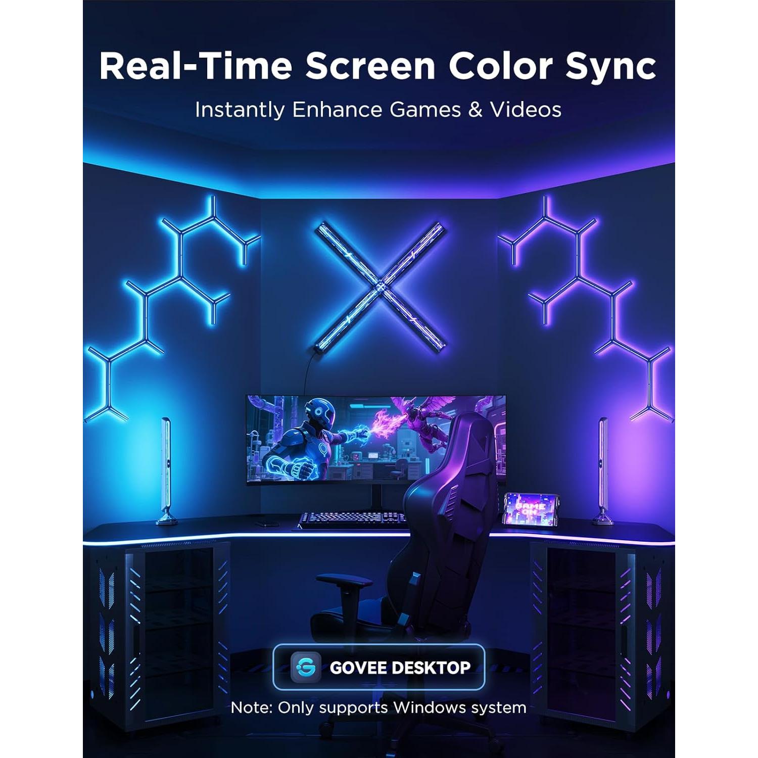 Barras de Luz Govee Pro H6048 RGBIC 40 cm para Juegos