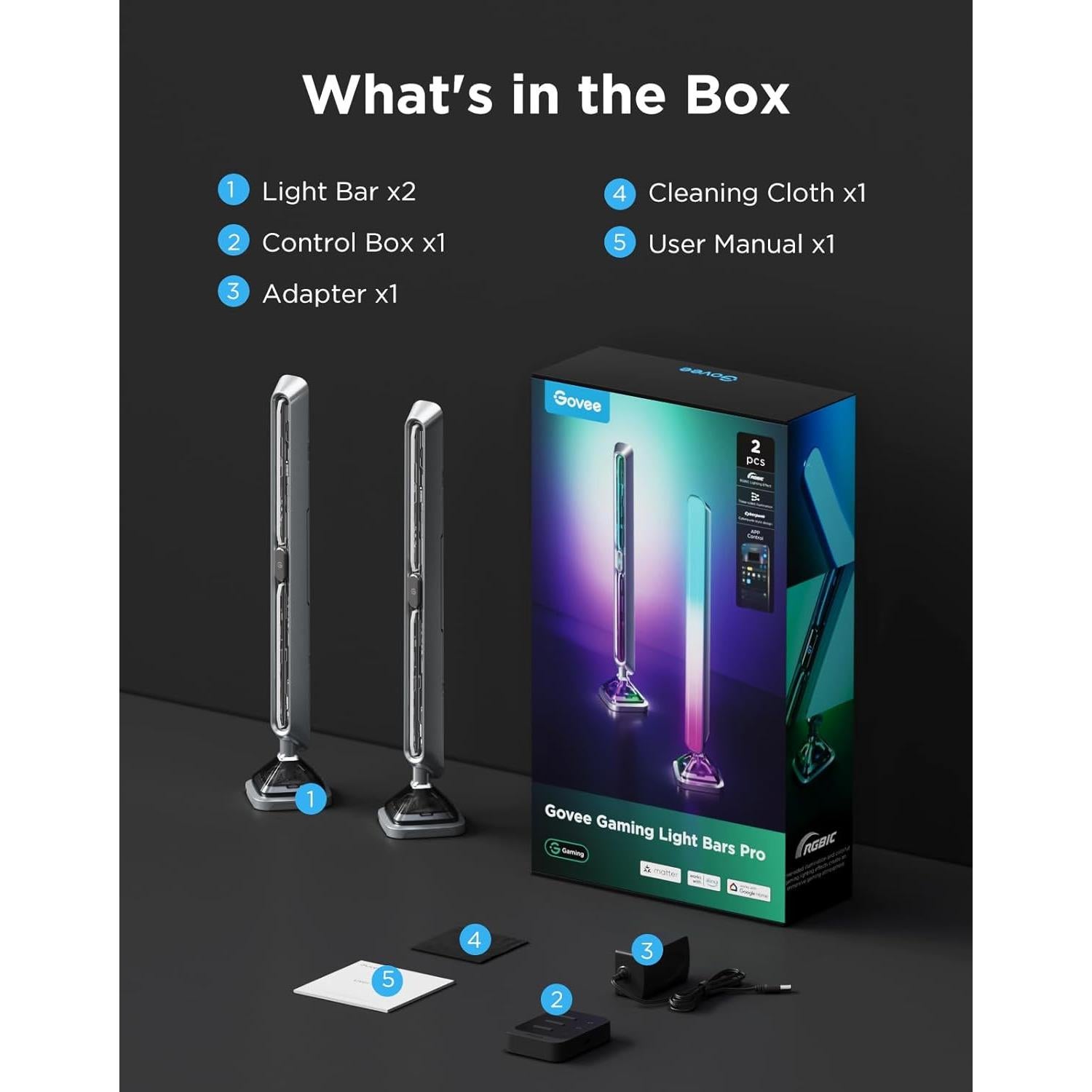 Barras de Luz Govee Pro H6048 RGBIC 40 cm para Juegos