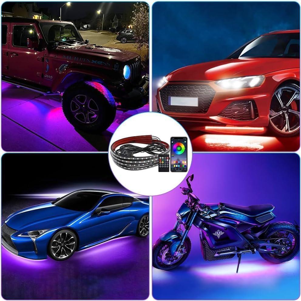Kit de Luces LED TOKANI para Automóviles 4Pcs RGB Impermeable