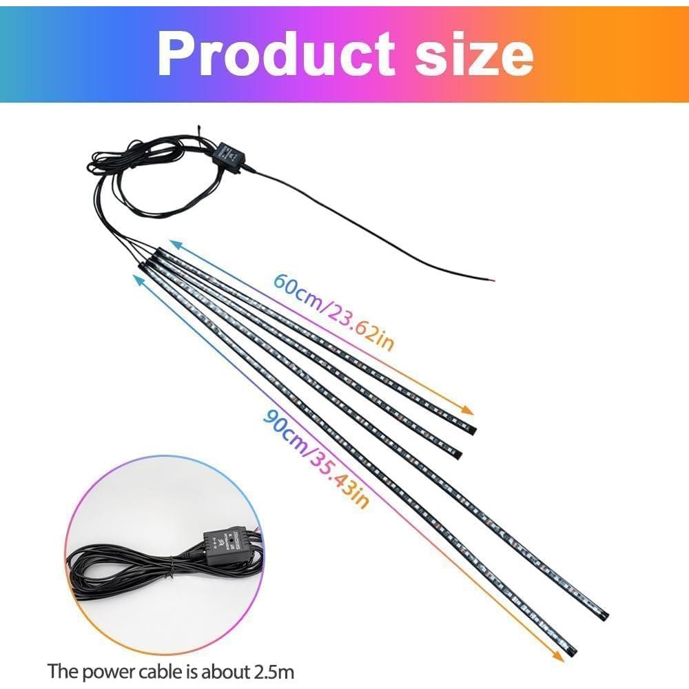 Kit de Luces LED TOKANI para Automóviles 4Pcs RGB Impermeable