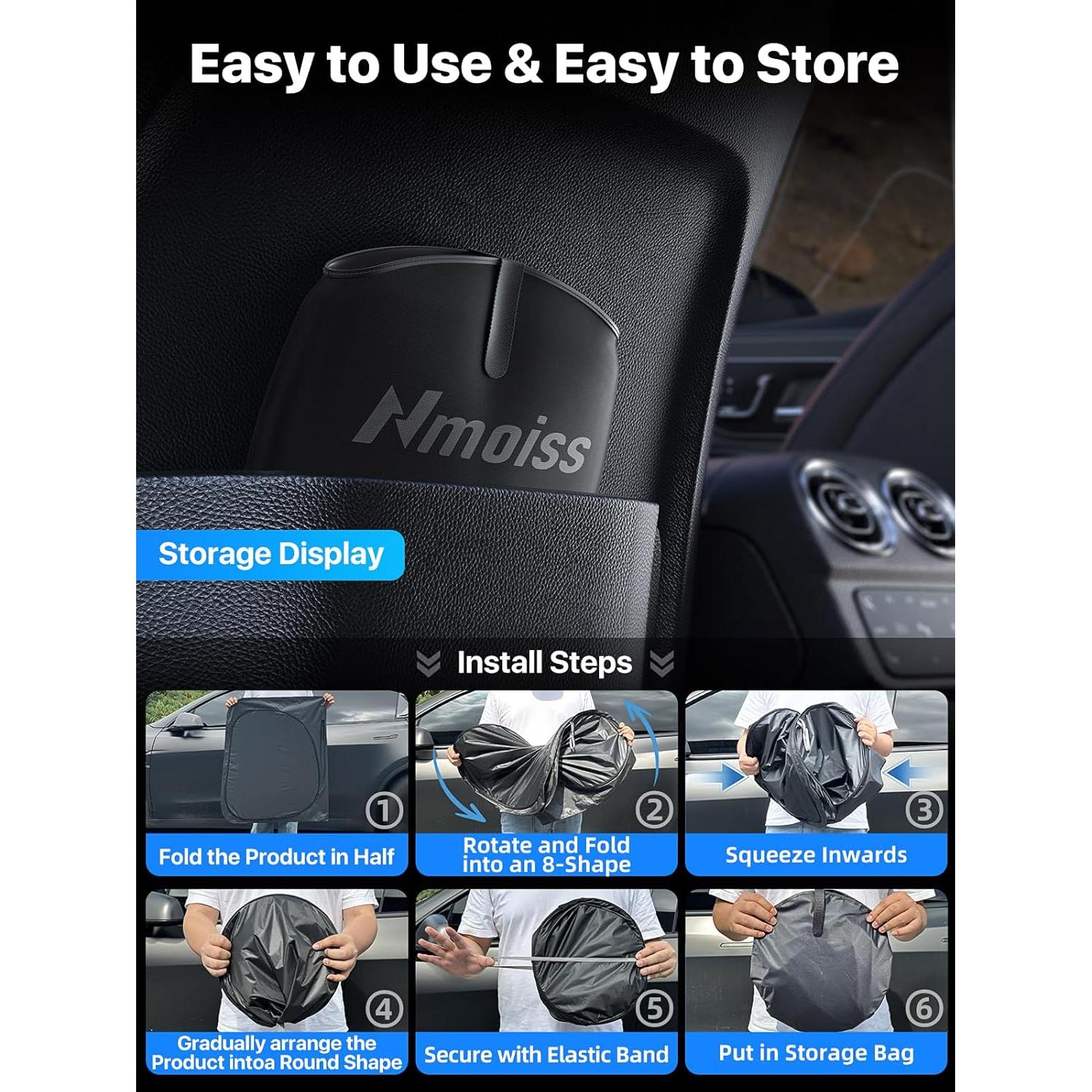 Protector Solar Parabrisas Nmoiss Modelo 3 Ajuste Universal