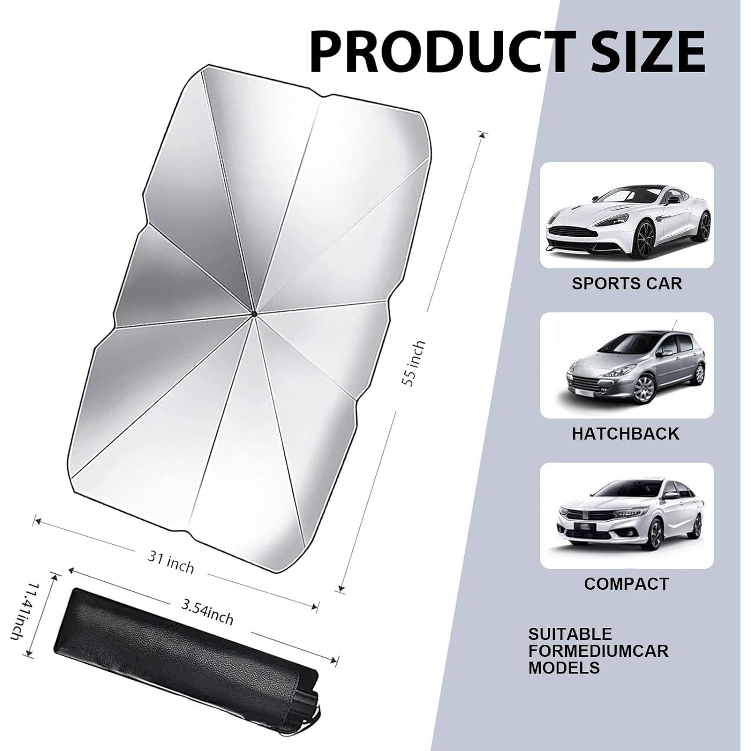 Sombrilla para Parabrisas de Coche JawGrew 139.7x78.7cm