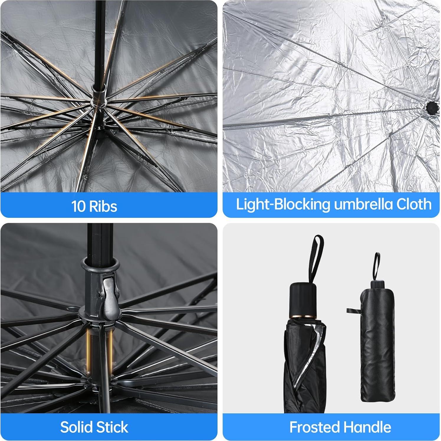 Sombrilla Plegable para Parabrisas de Coche Kenoucle 145x79cm