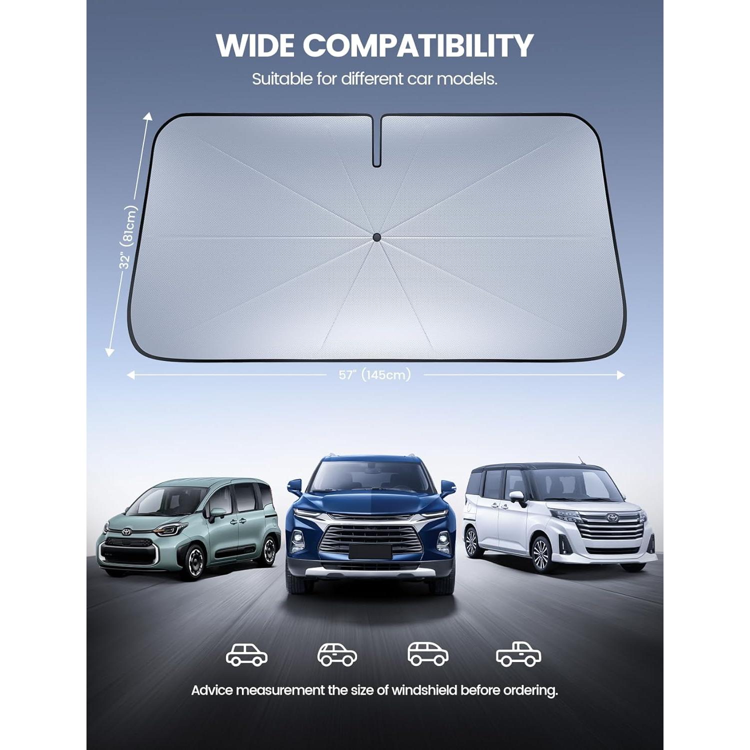 Sombra de Parabrisas Aomiker 145x81 cm Protección UV 5 Capas