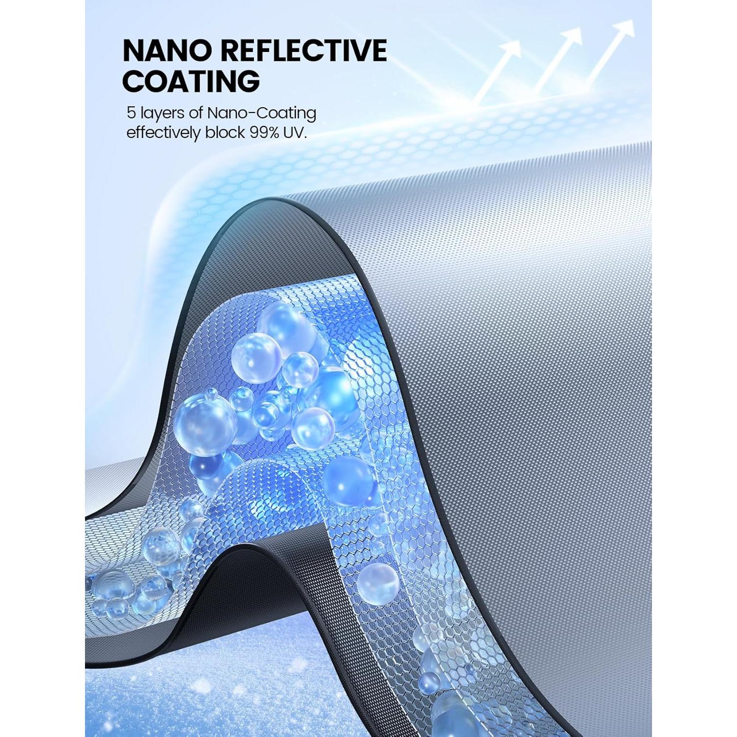 Sombra de Parabrisas Aomiker 145x81 cm Protección UV 5 Capas