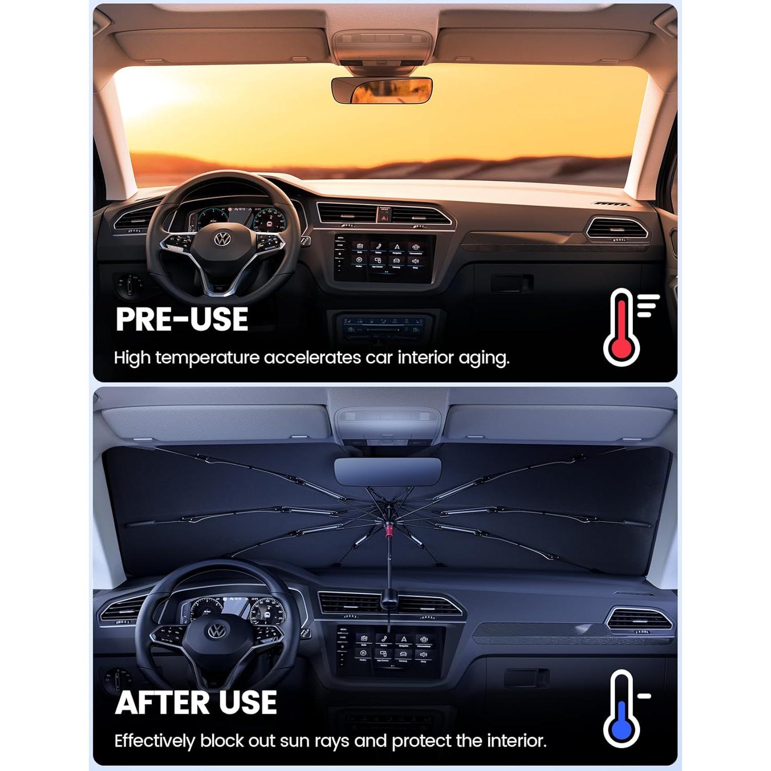 Sombra de Parabrisas Aomiker 145x81 cm Protección UV 5 Capas