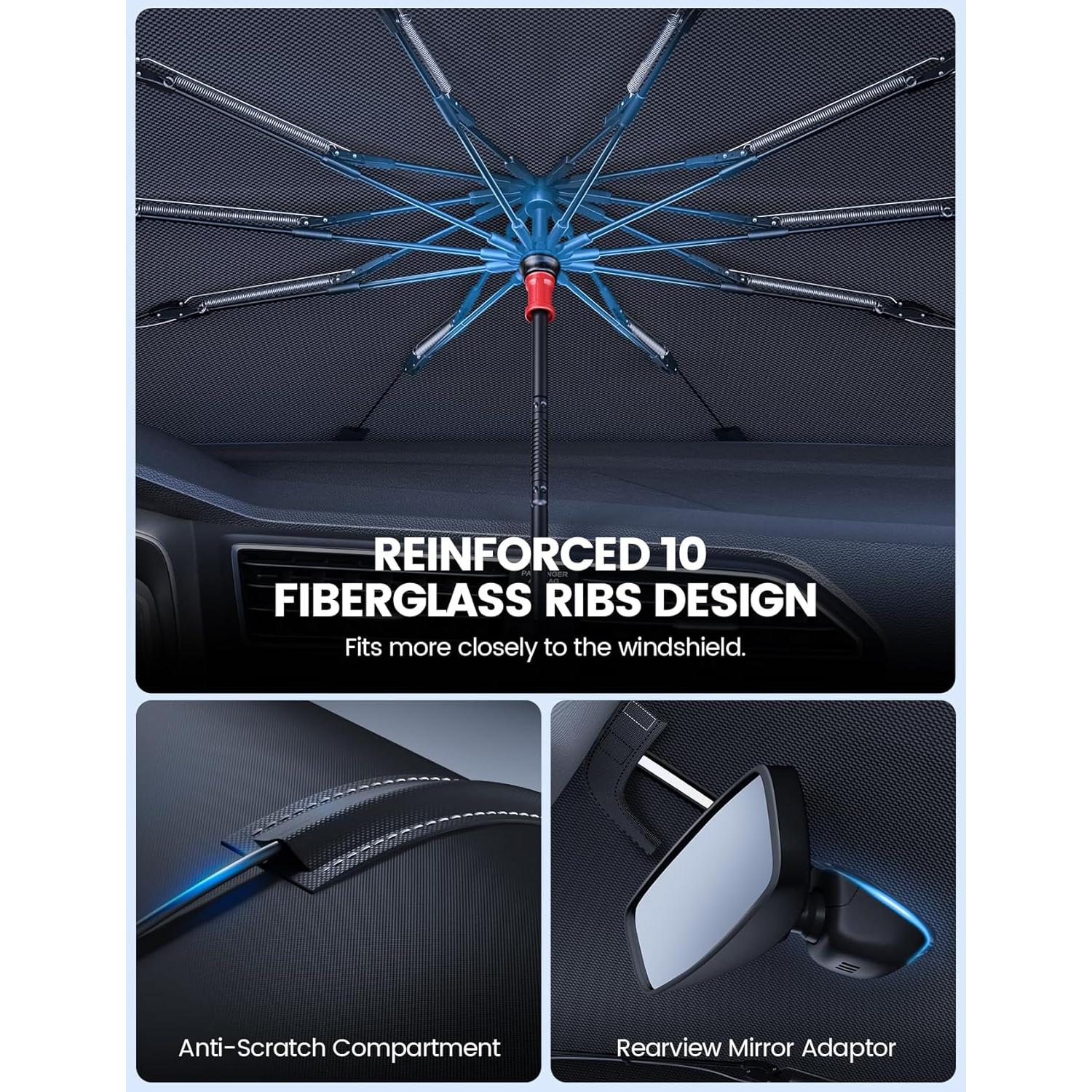 Sombra de Parabrisas Aomiker 145x81 cm Protección UV 5 Capas