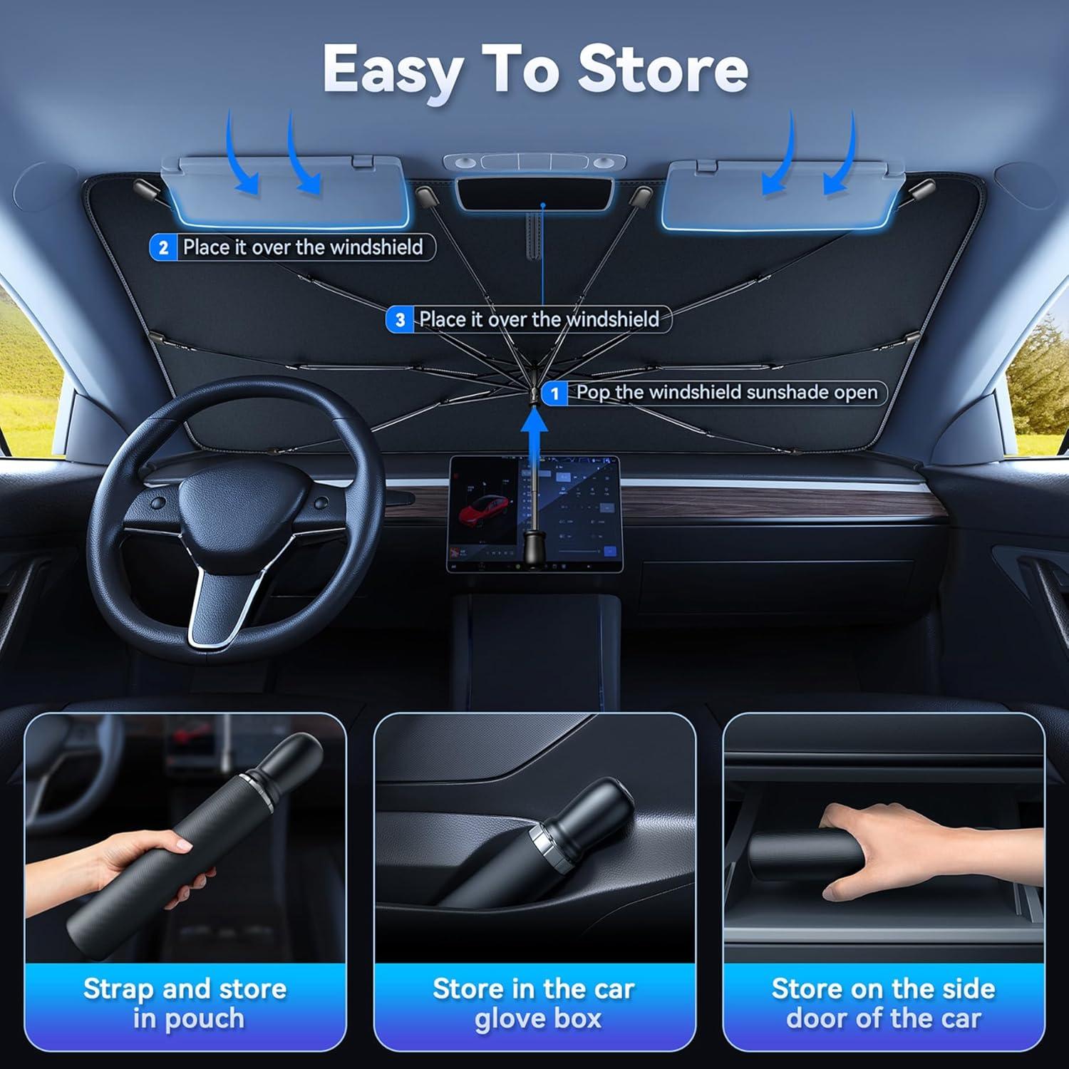 Sombrilla para Parabrisas TECKNET Plegable UV 139.7x78.7cm