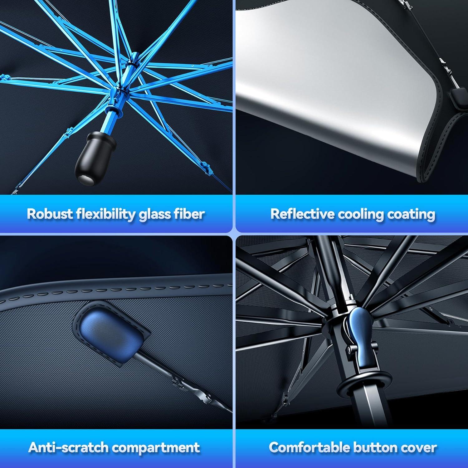 Sombrilla para Parabrisas TECKNET Plegable UV 139.7x78.7cm
