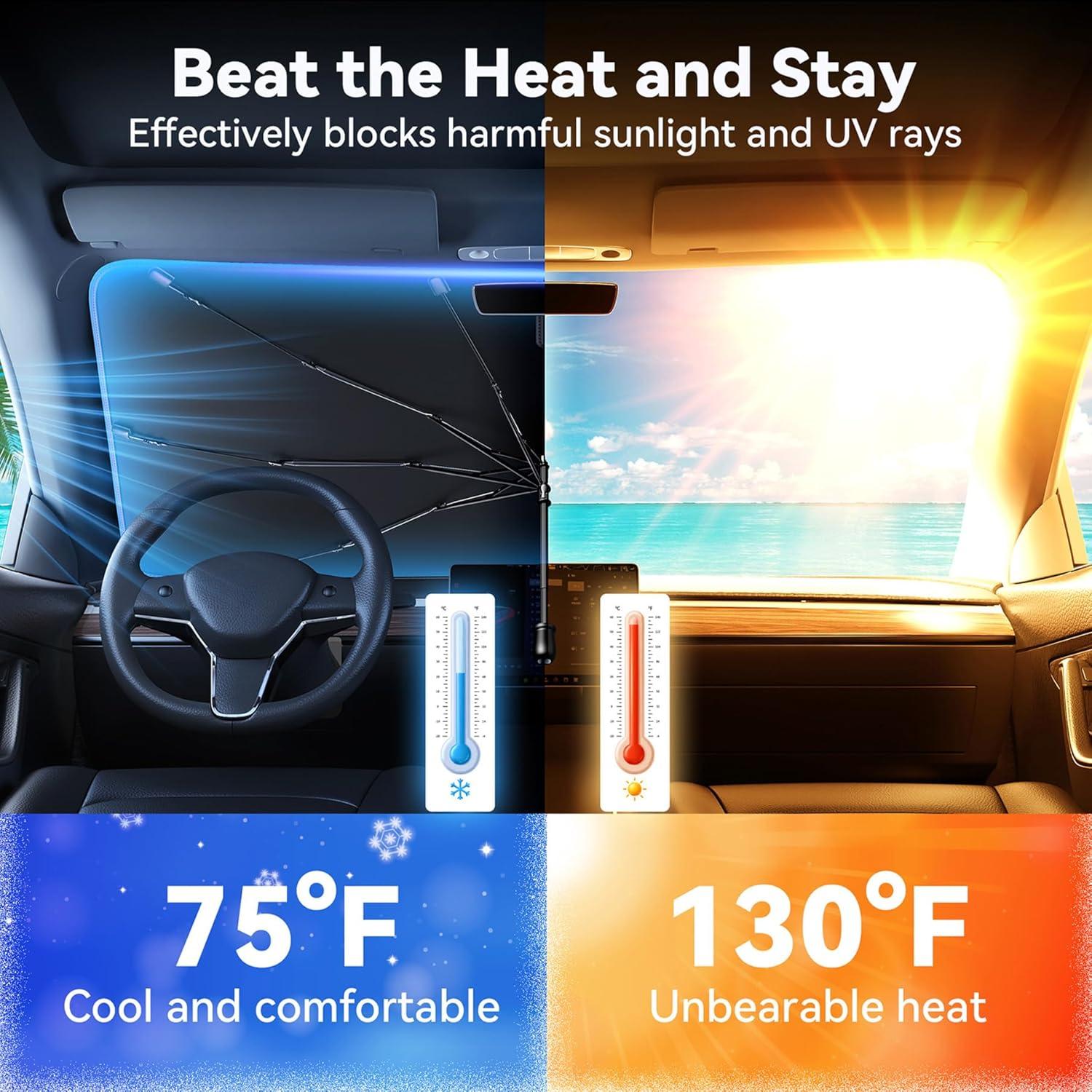 Sombrilla para Parabrisas TECKNET Plegable UV 139.7x78.7cm