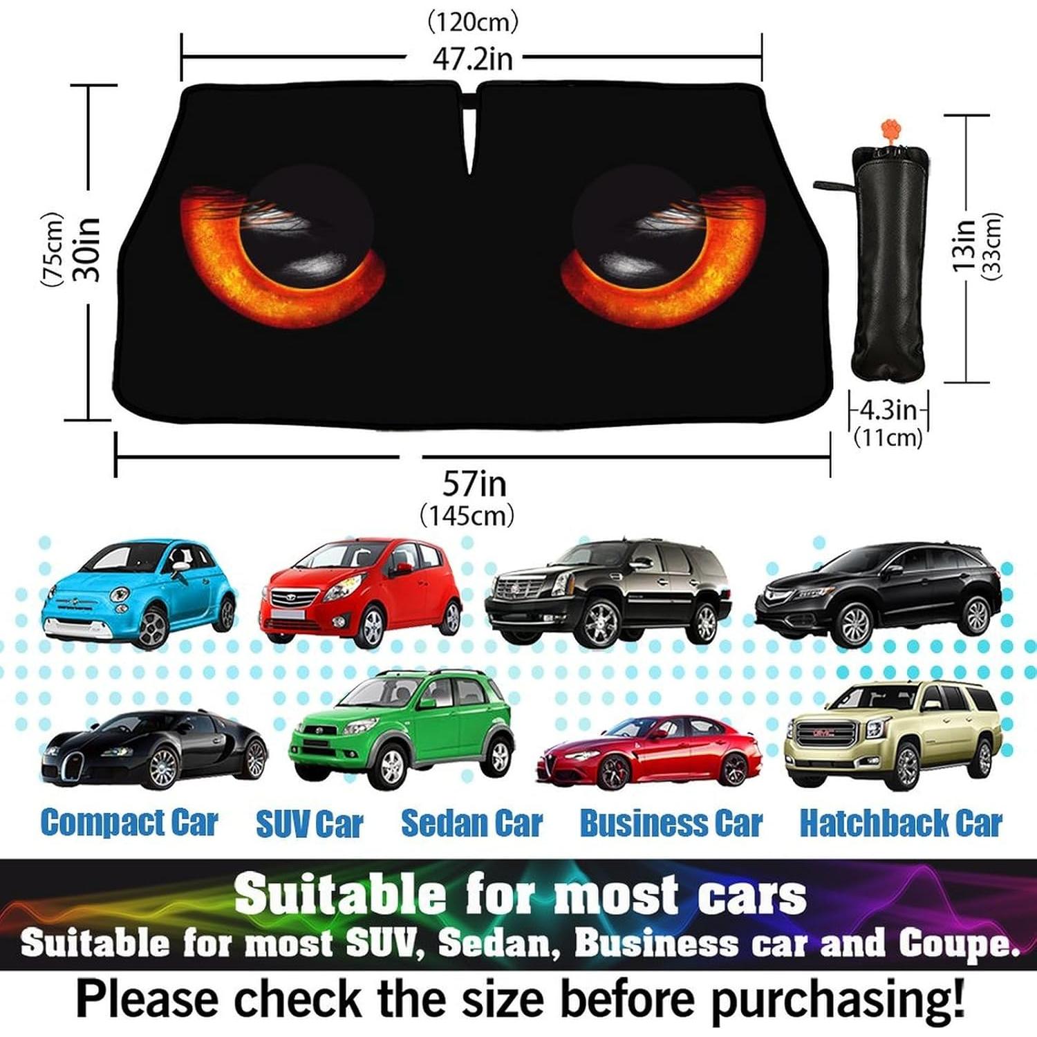 Sombrilla para Parabrisas UOER 120x75 cm Plegable con Mango 360°