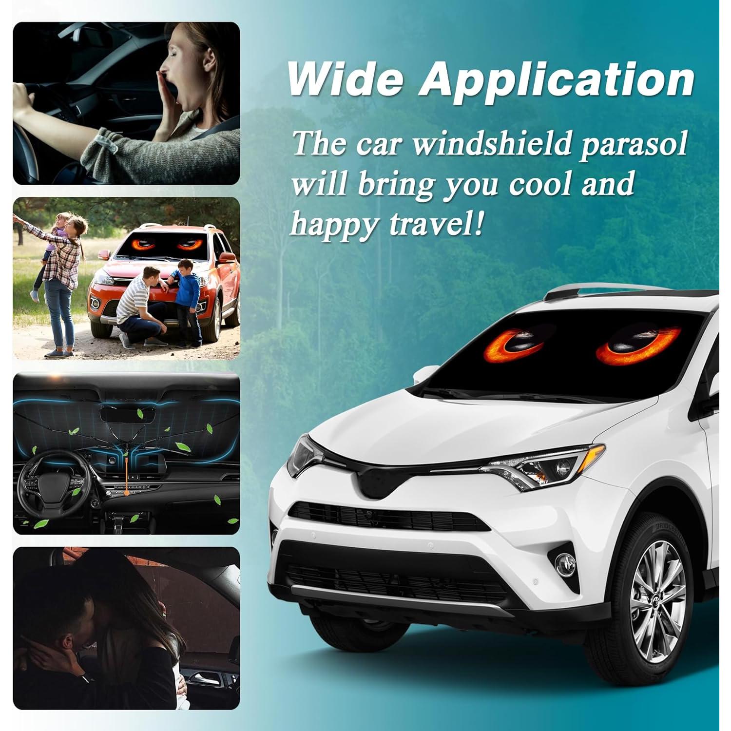 Sombrilla para Parabrisas UOER 120x75 cm Plegable con Mango 360°