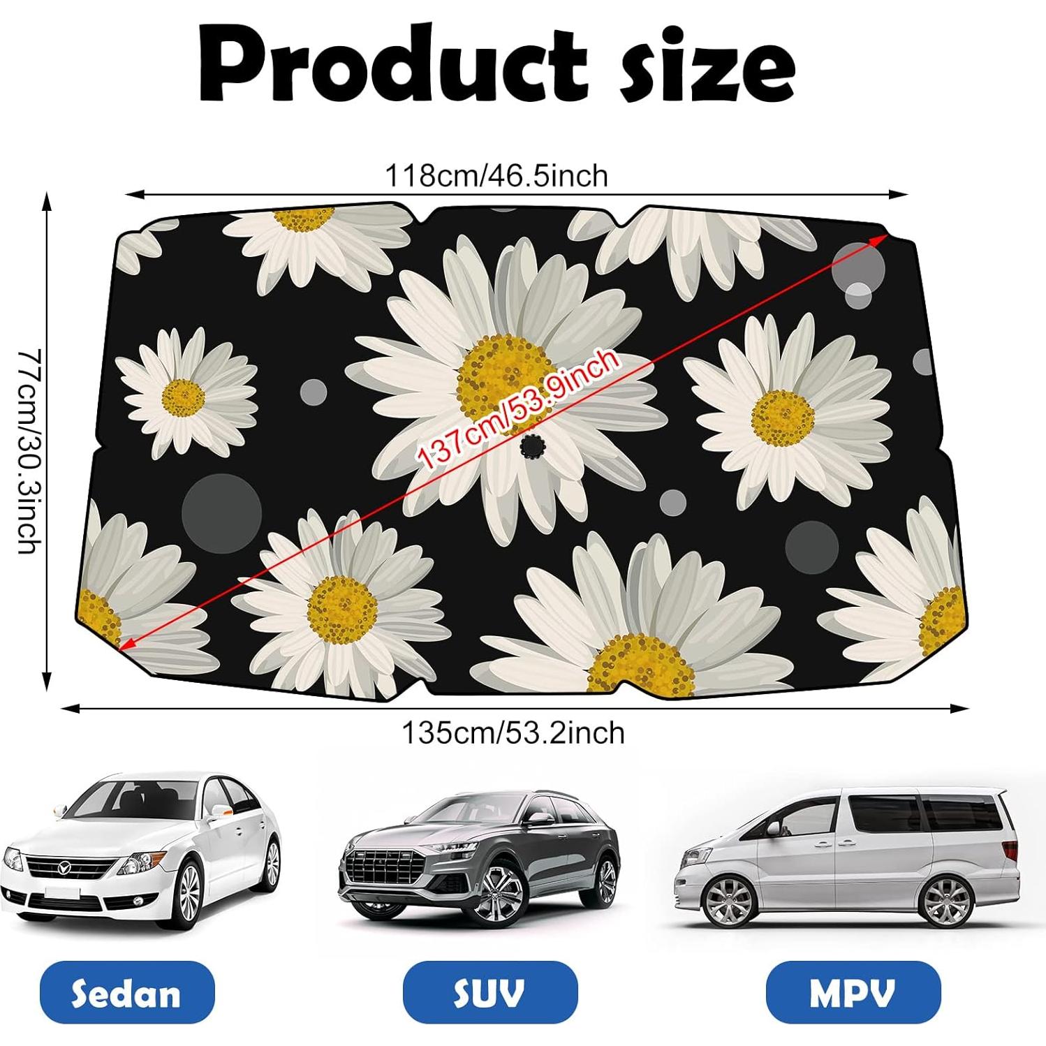 Parasol de Coche Riakrum Daisy 135x118 cm Plegable UV