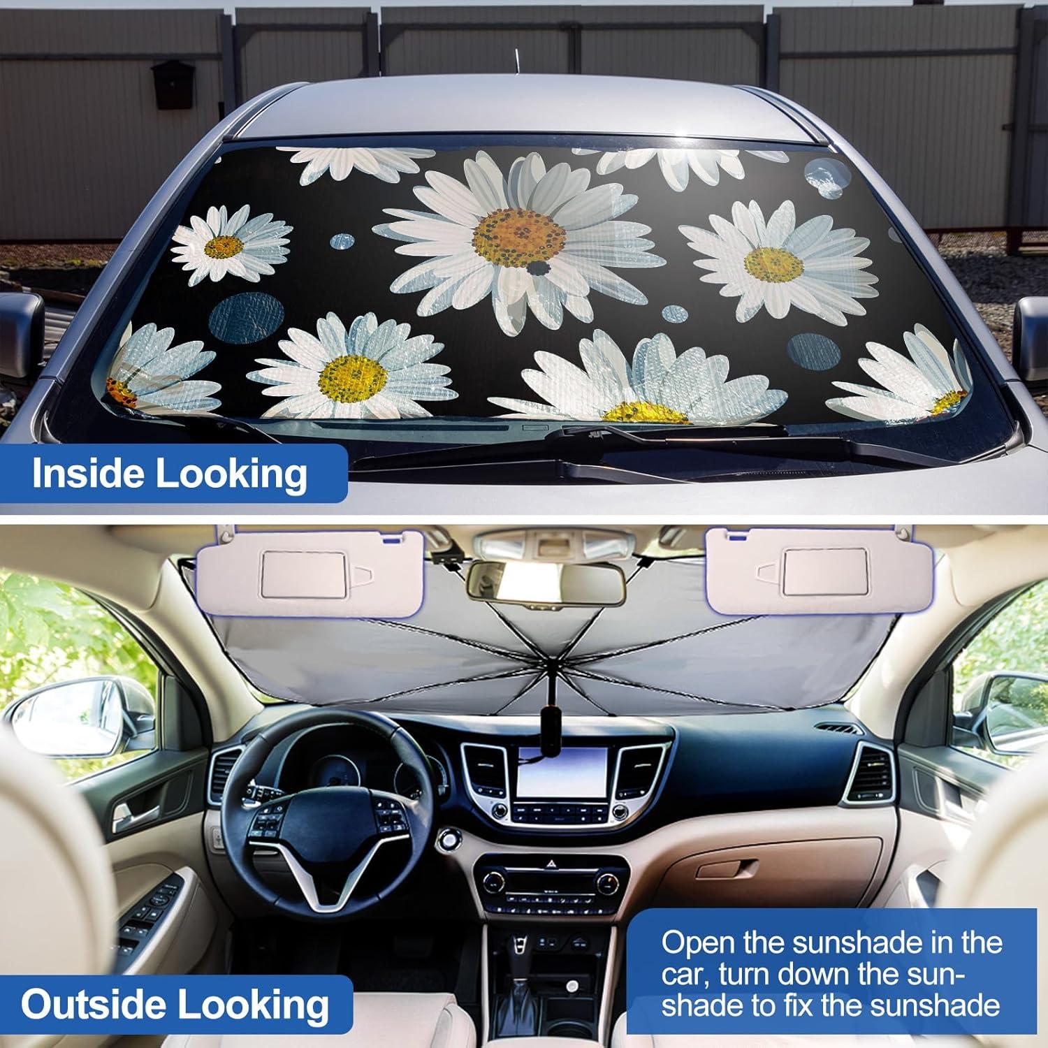 Parasol de Coche Riakrum Daisy 135x118 cm Plegable UV