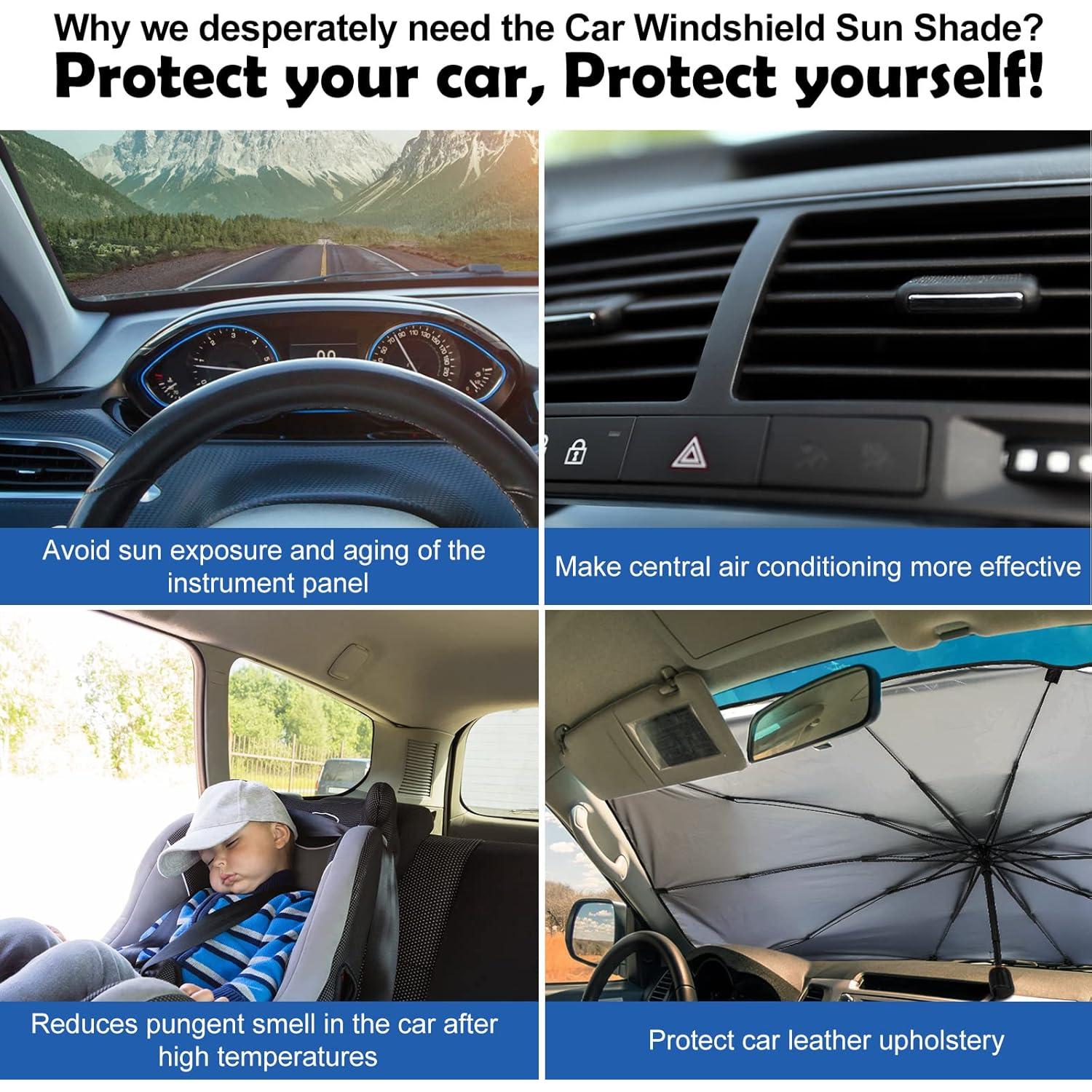 Parasol de Coche Riakrum Daisy 135x118 cm Plegable UV