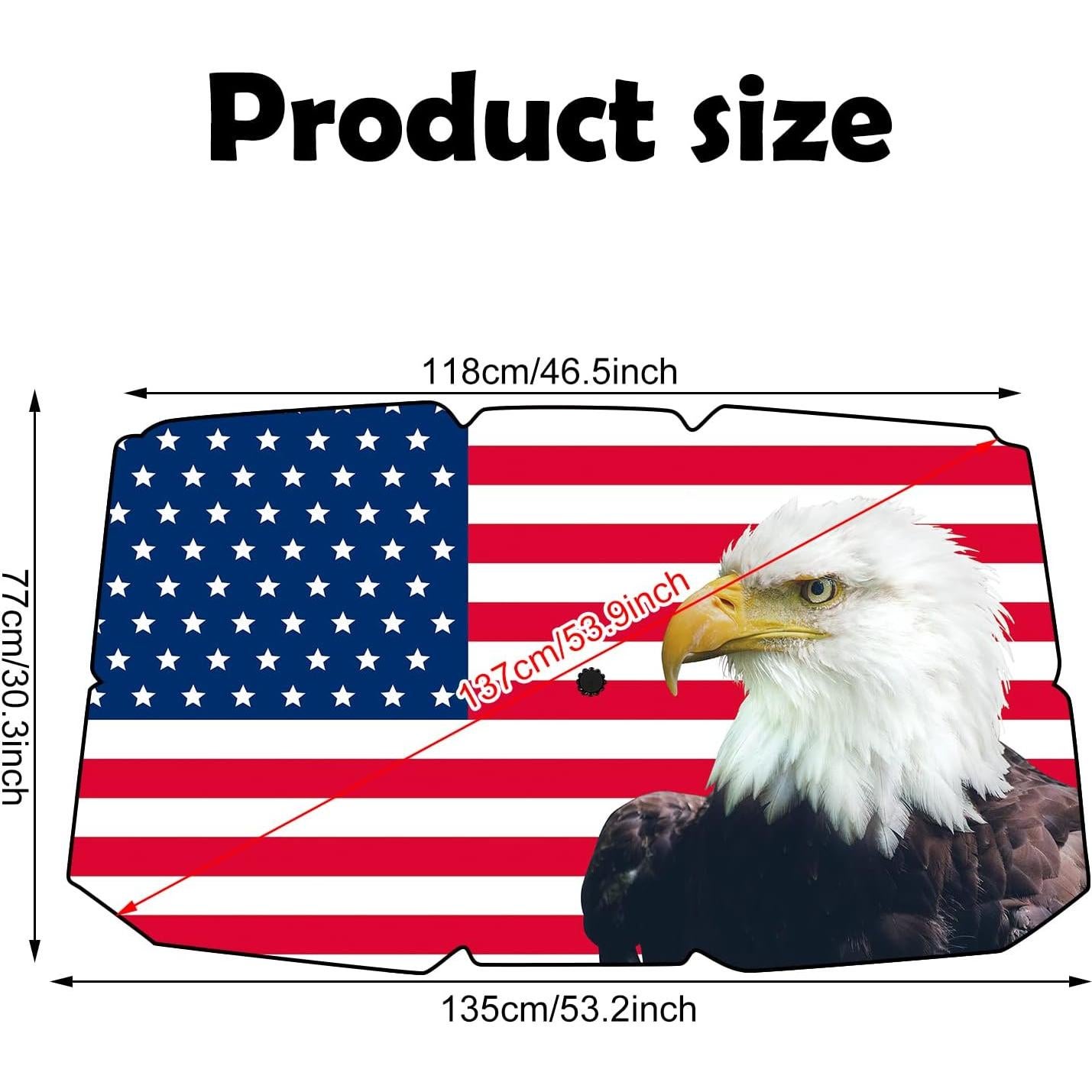 Sombrilla de Parabrisas Riakrum Plegable 135x118 cm con Bandera Americana