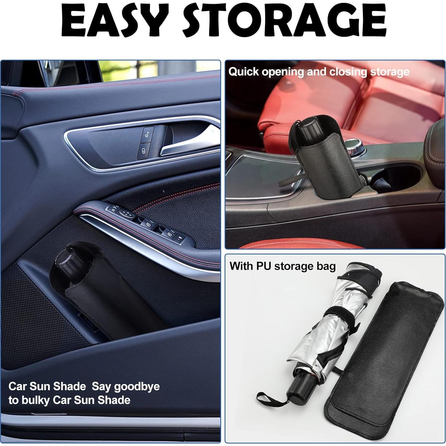 Sombrilla de Parabrisas Riakrum Plegable 135x118 cm con Bandera Americana