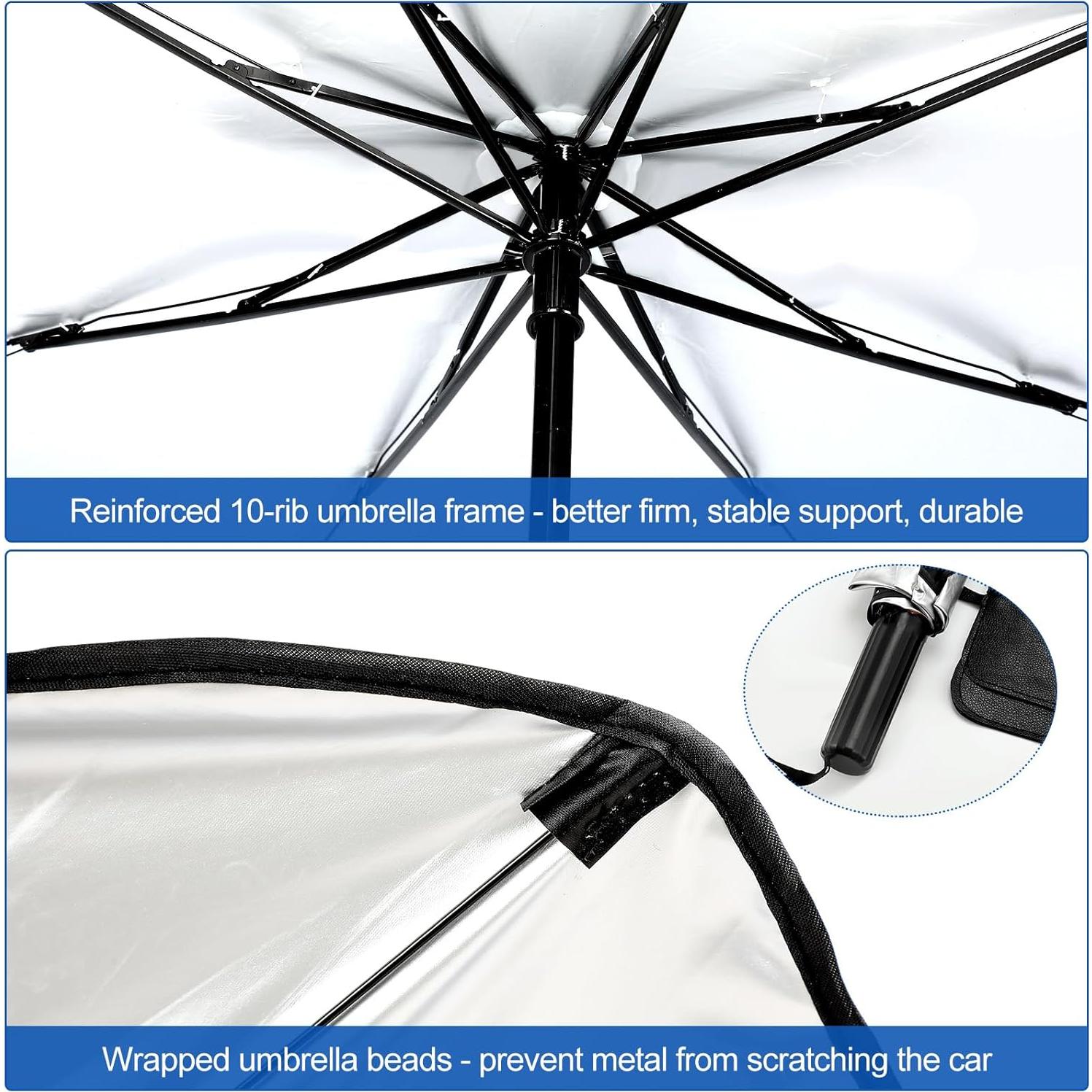 Sombrilla de Parabrisas Riakrum Plegable 135x118 cm con Bandera Americana