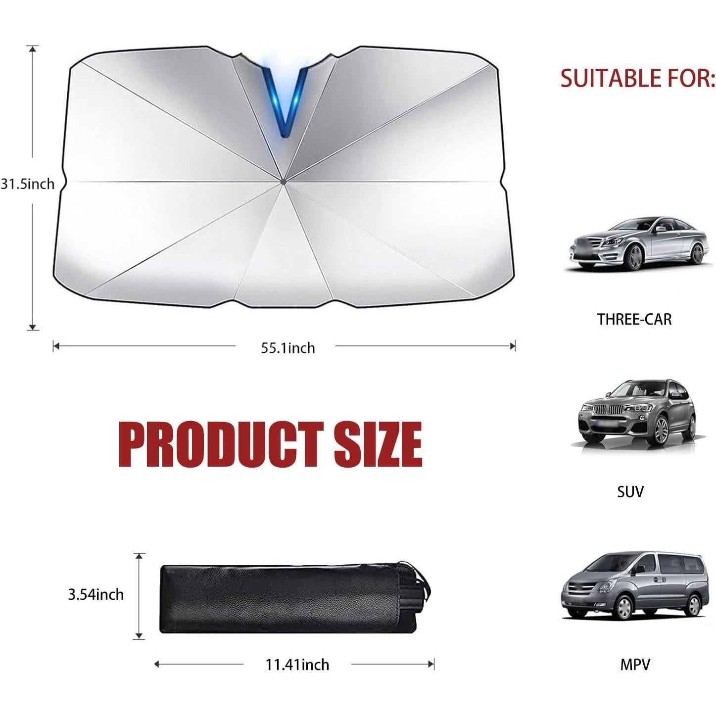 Parasol para Parabrisas de Coche Flygun 139.7x78.74cm Plata