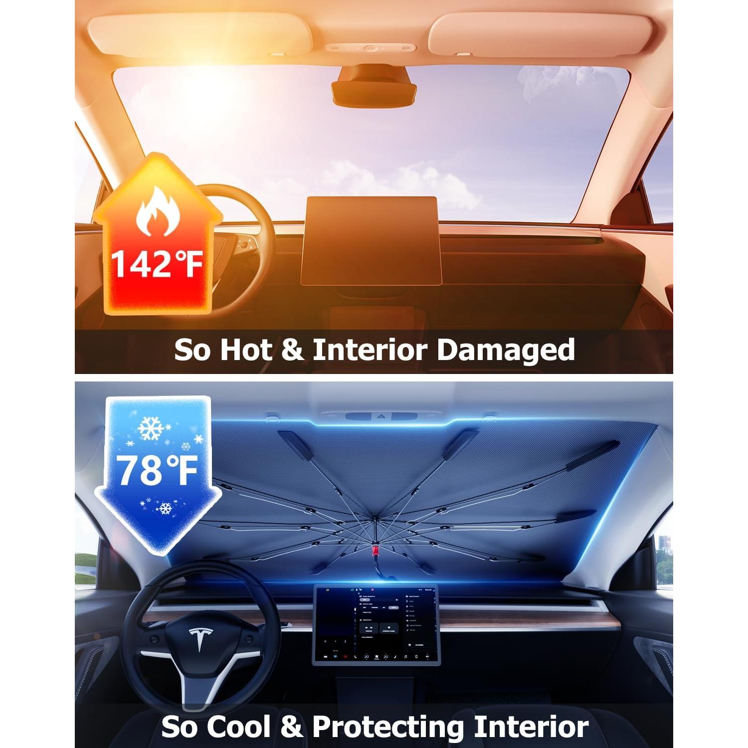 Parasol de Parabrisas DMJN Mediano con Recubrimiento Nano-Hielo