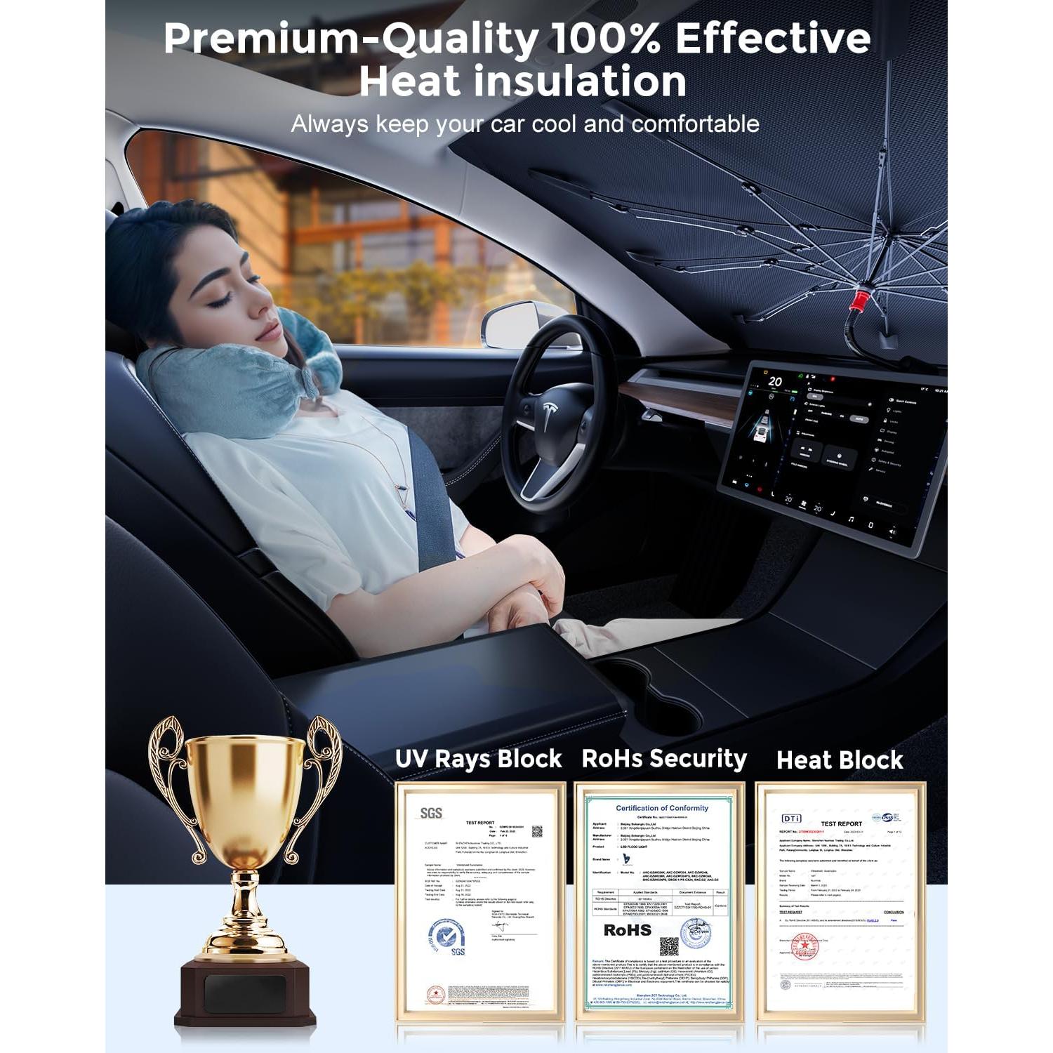 Parasol de Parabrisas DMJN Mediano con Recubrimiento Nano-Hielo