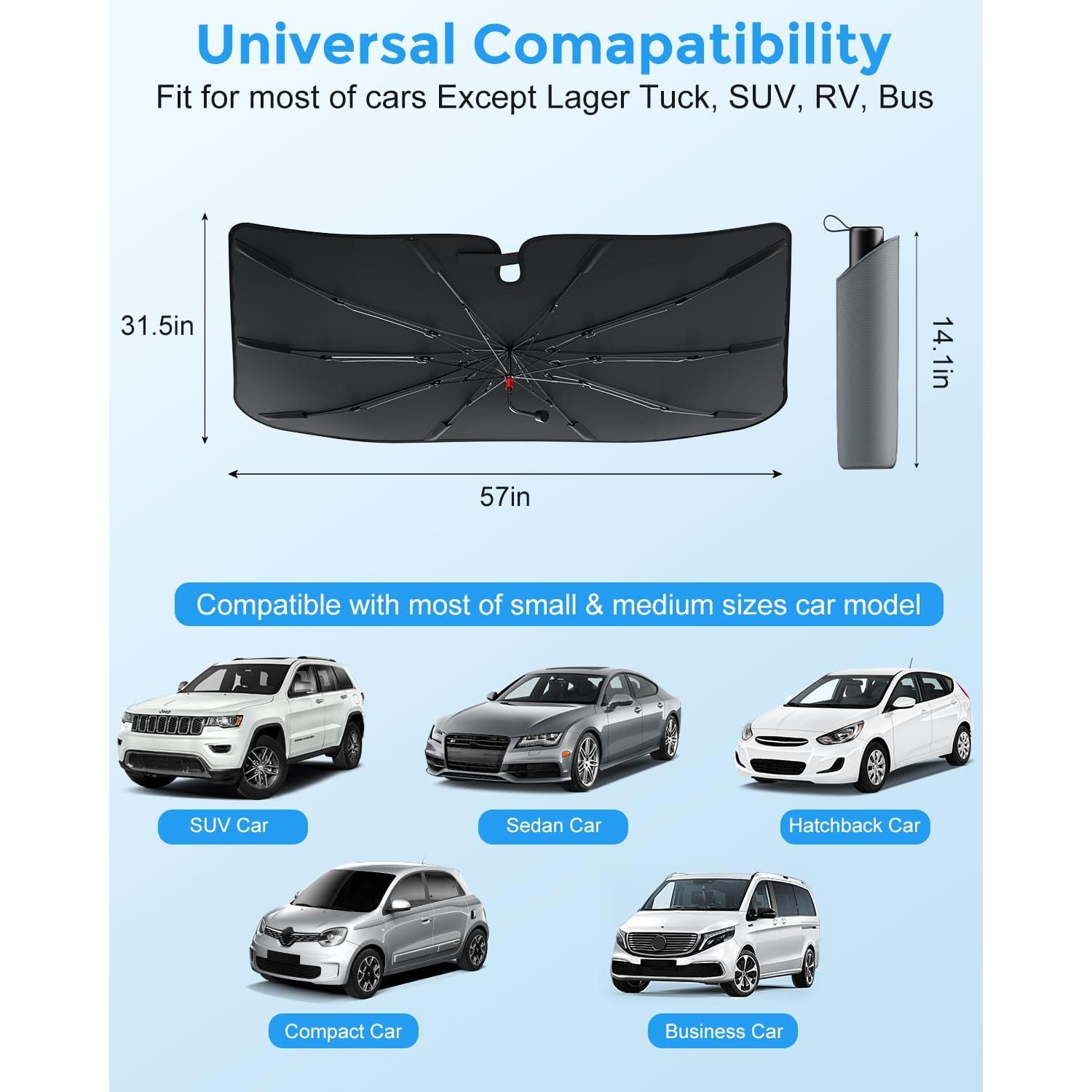 Parasol de Parabrisas DMJN Mediano con Recubrimiento Nano-Hielo