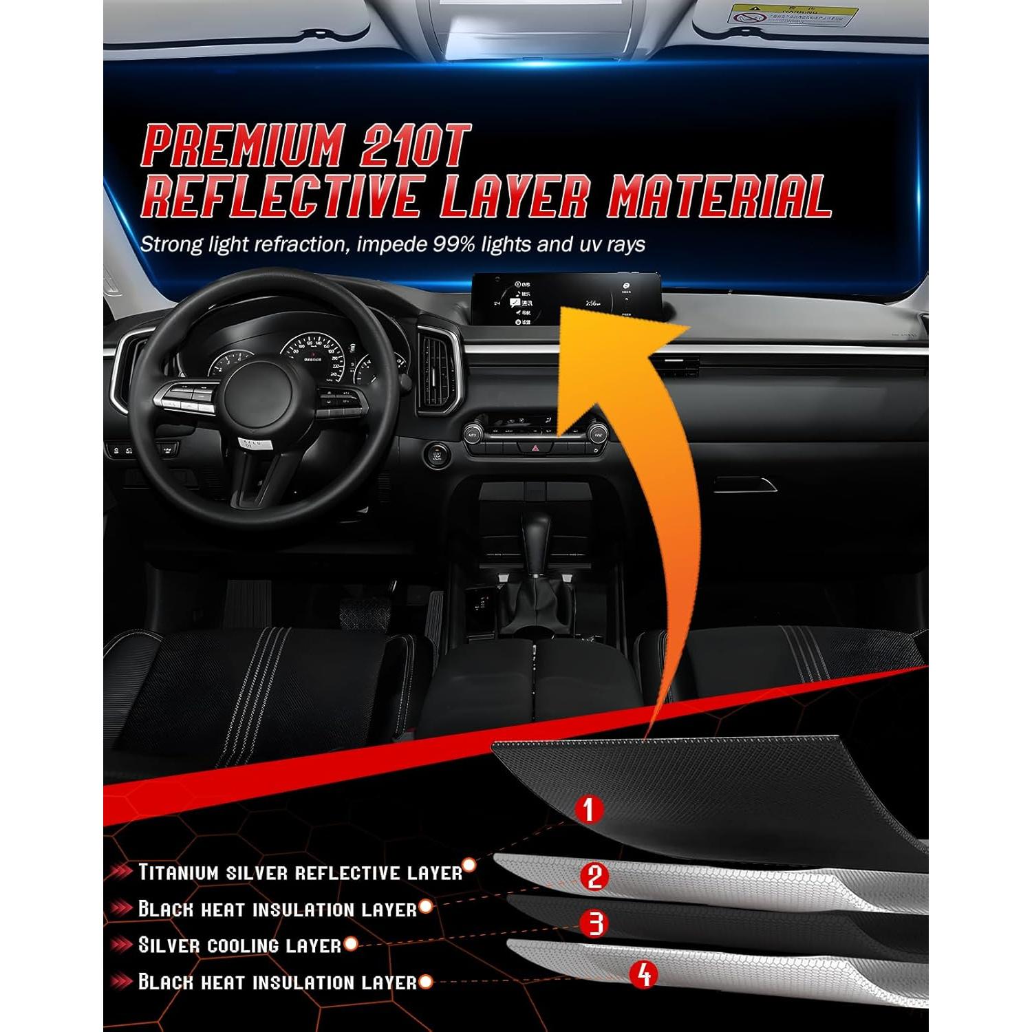 Protector Solar Parabrisas Mekdghro para Colorado 2015-2022