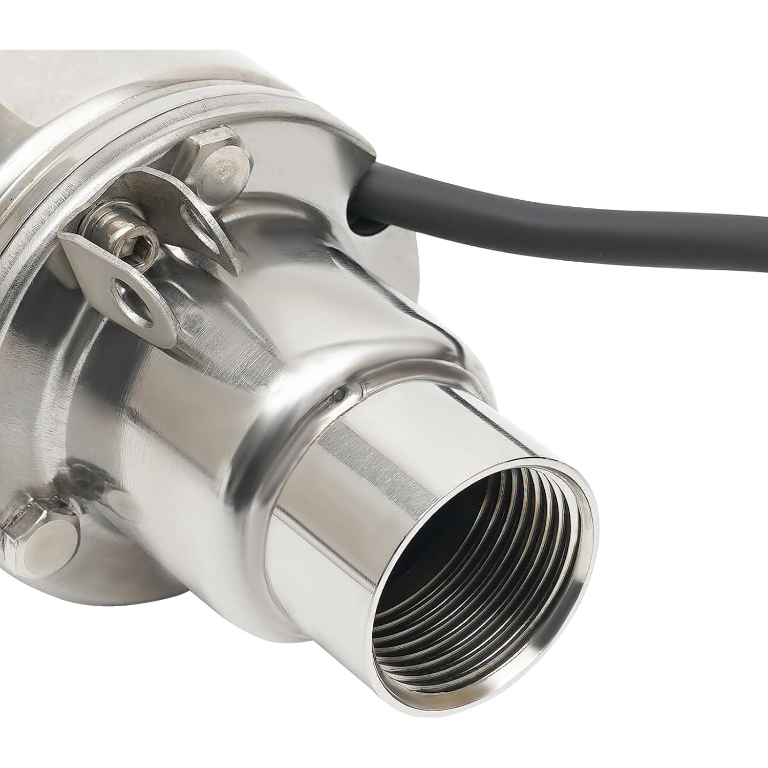 0.75KW 0.5HP 115V/60Hz Deep Well Submersible Pump, 3" Stainless Steel Water Pump with 49.21FT Electric Cord for Industrial, Irrigation & Home Use, IP68 Waterproof Grade, Max. Flow Rate: 2.5m³/h