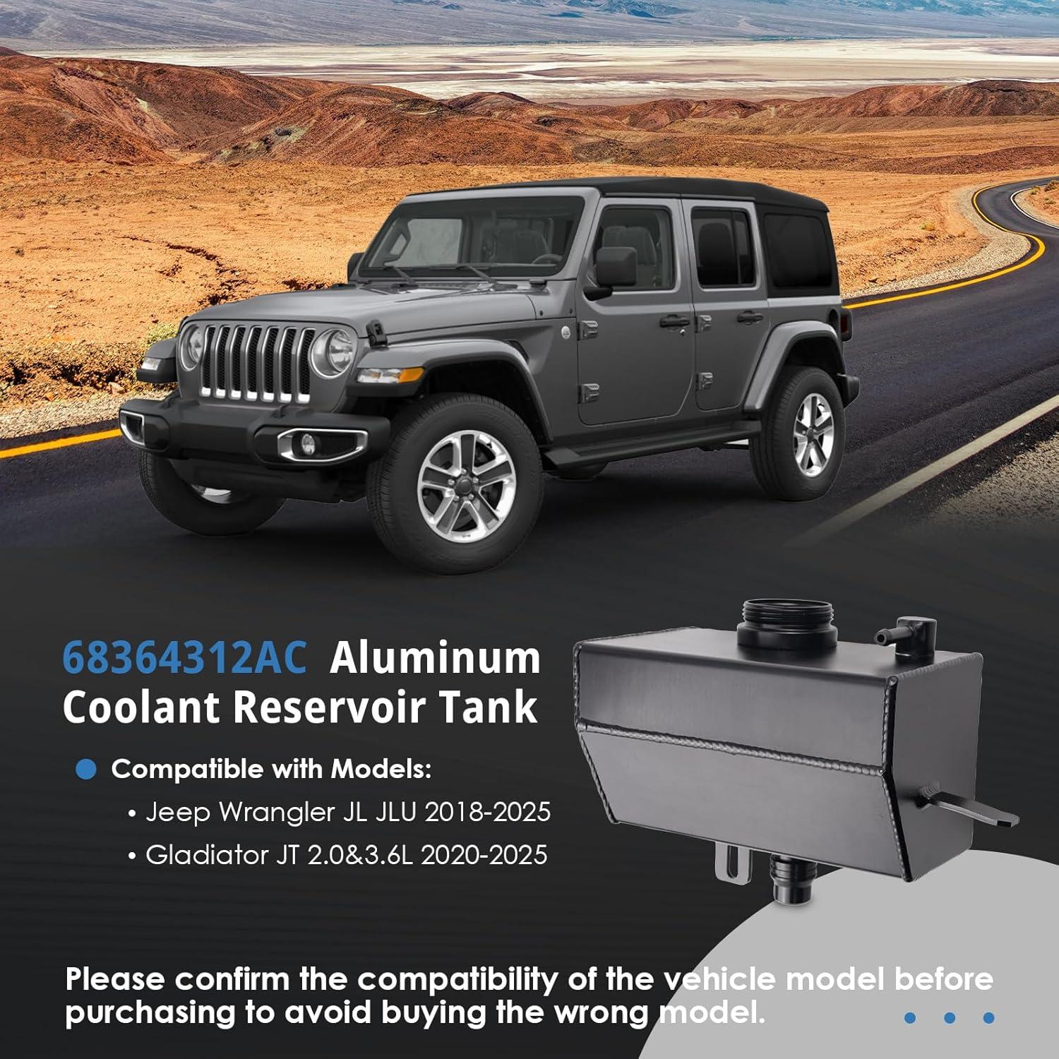 Tanque de Refrigerante Aluminio EXARRNX 68364312AC Jeep Wrangler 2018-2025