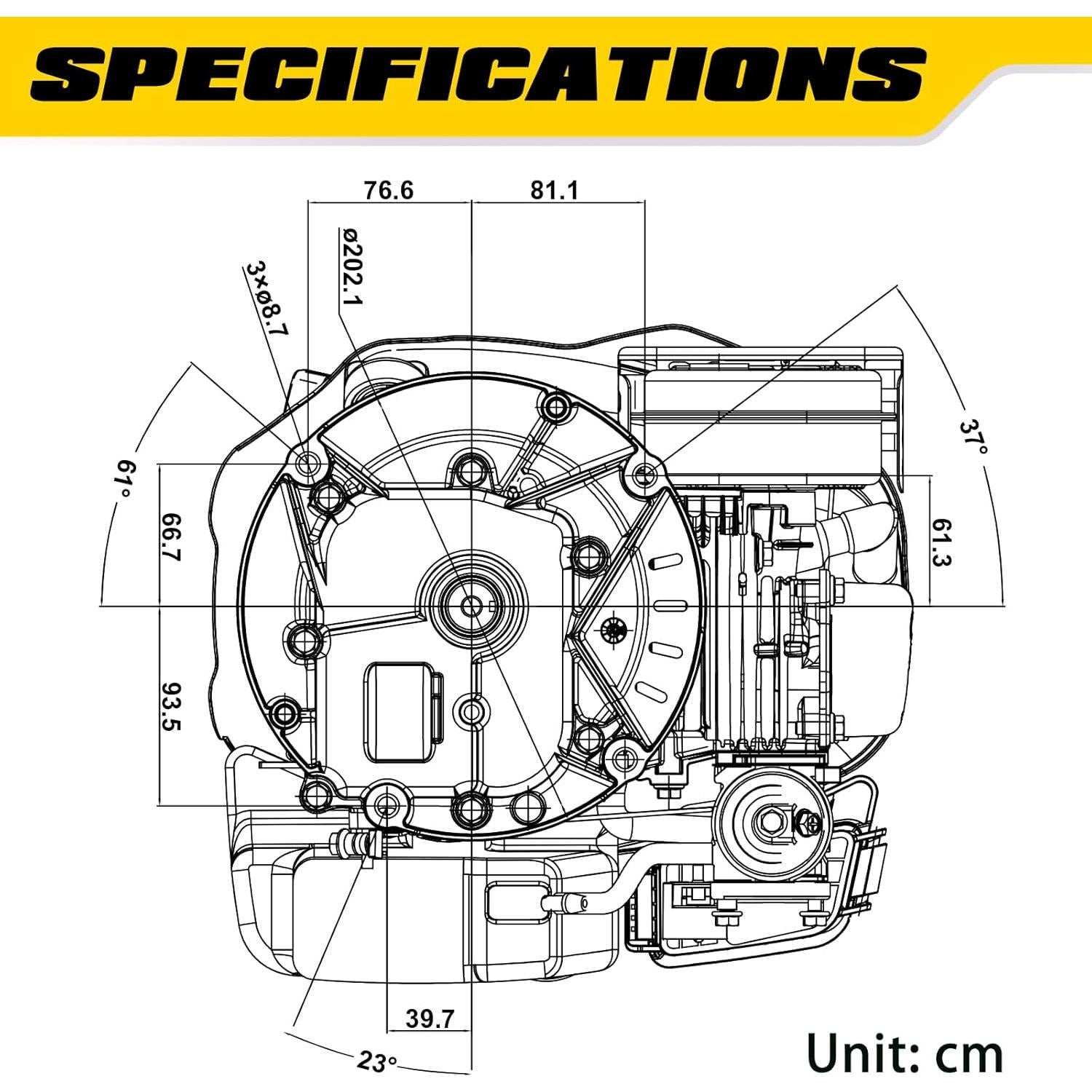 Motor de Gas Aceup Energy 4.4HP 173cc 4 Tiempos para Cortacésped