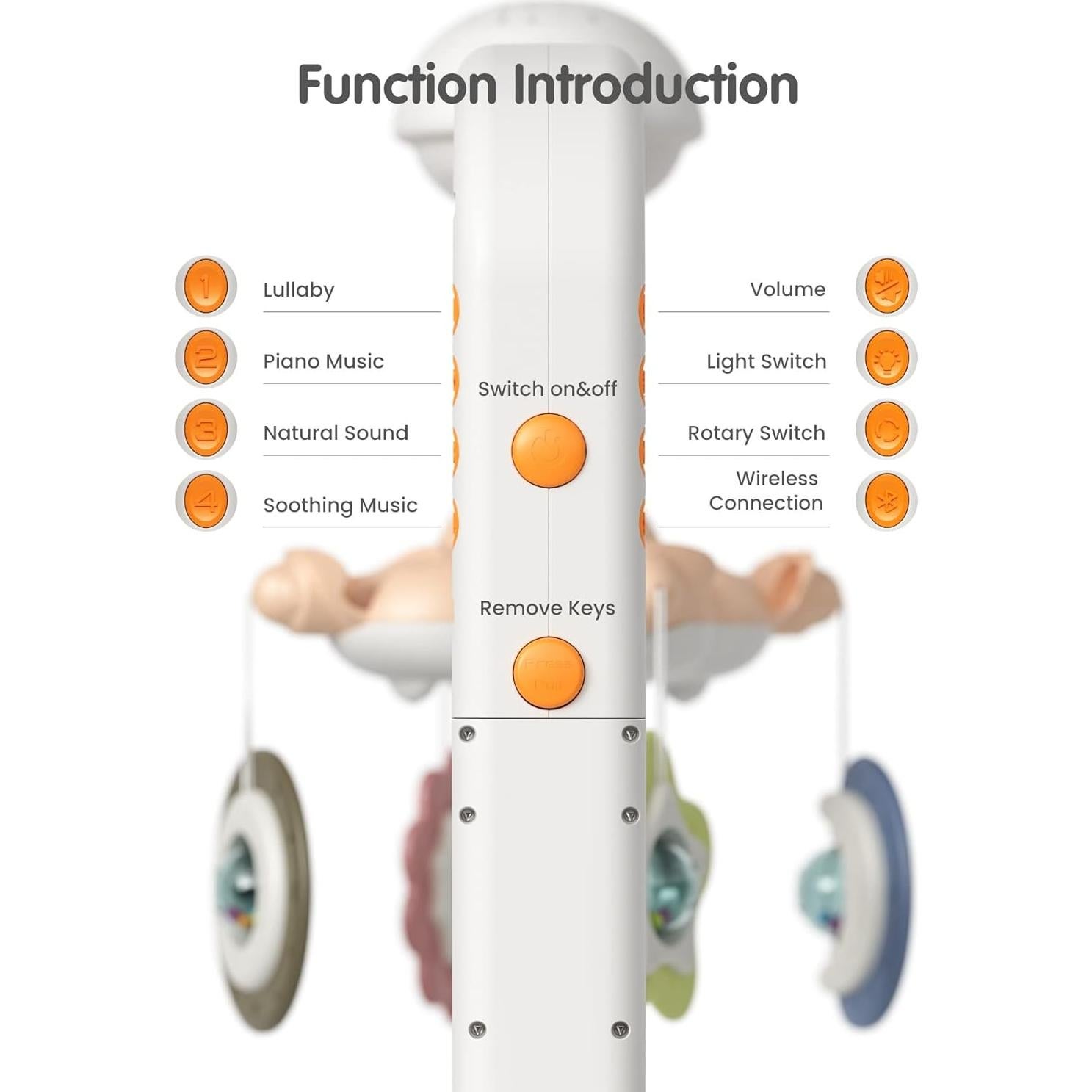Móvil de Cuna Tumama con Proyector y Música para Bebés