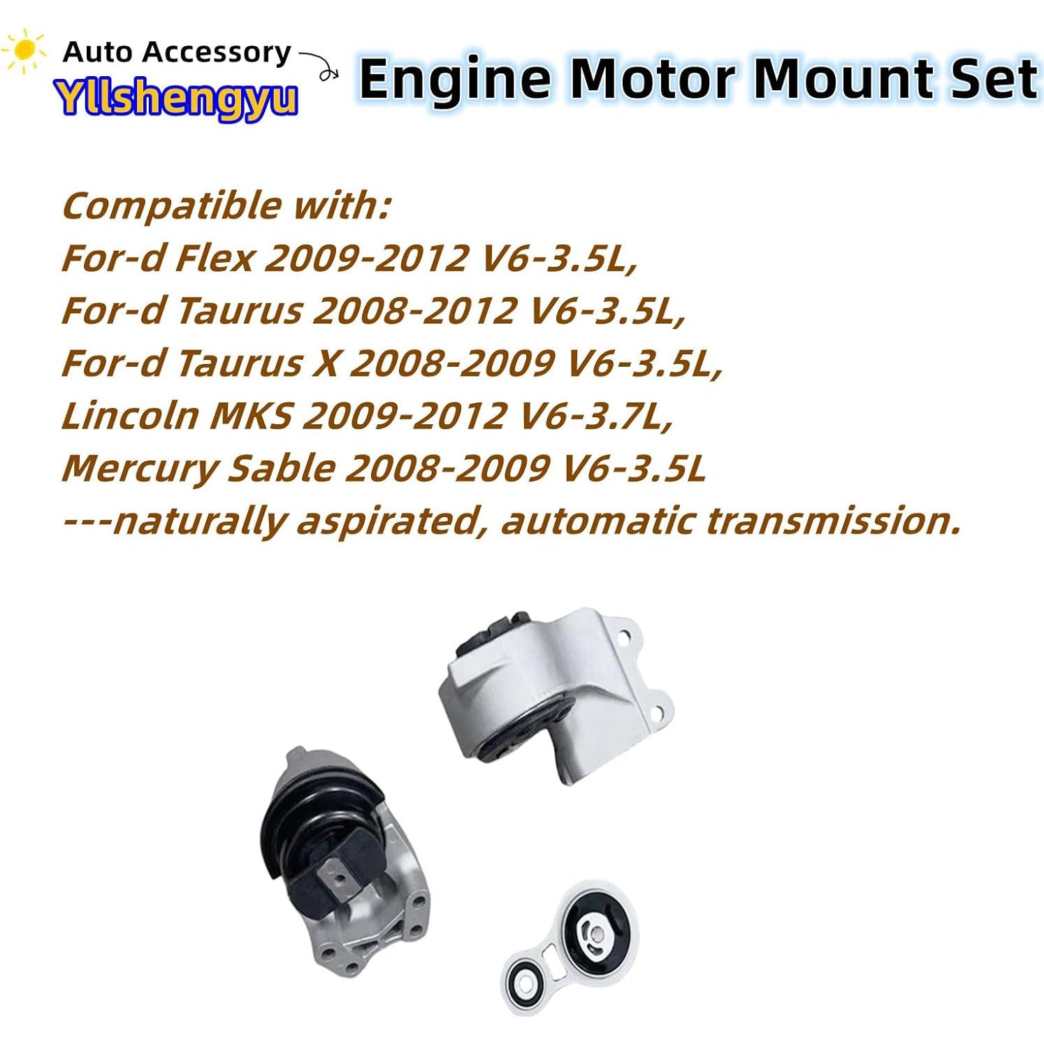 Juego de 3 Soportes de Motor Yllshengyu para Taurus 2008-2012