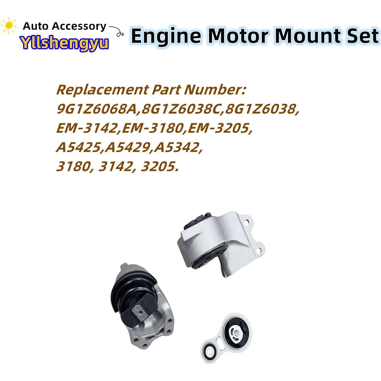 Juego de 3 Soportes de Motor Yllshengyu para Taurus 2008-2012