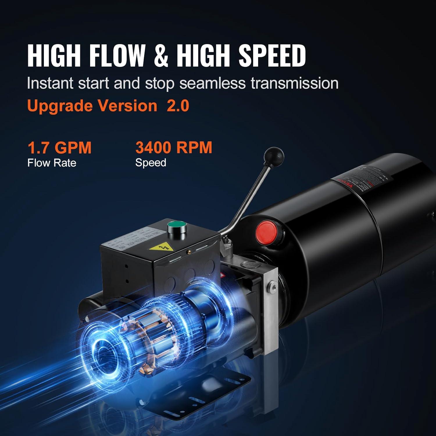 Unidad de Potencia Hidráulica VEVOR 220V 10L Elevador de Auto