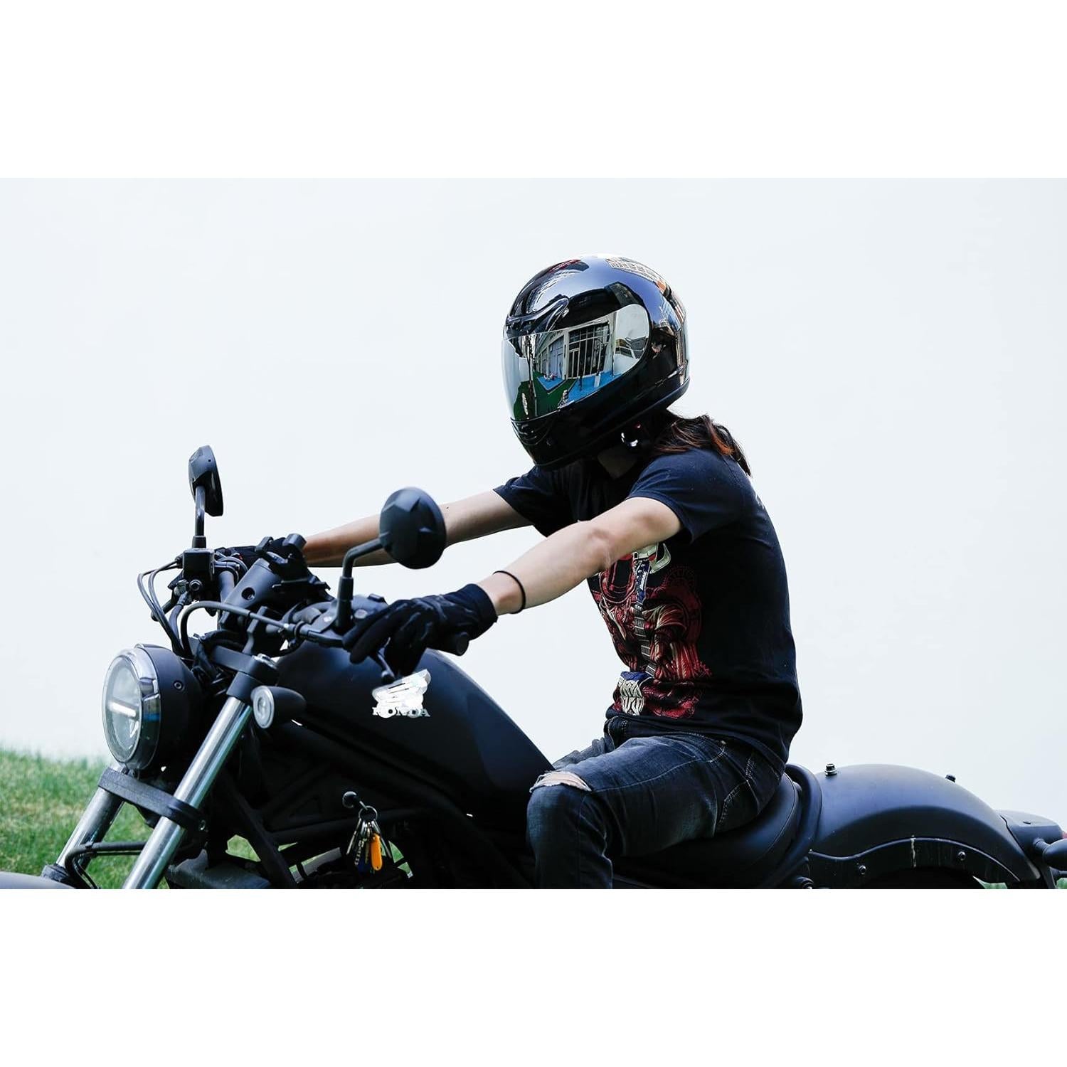 Casco TCMT Cara Completa Negro Brillante 55-56 CM