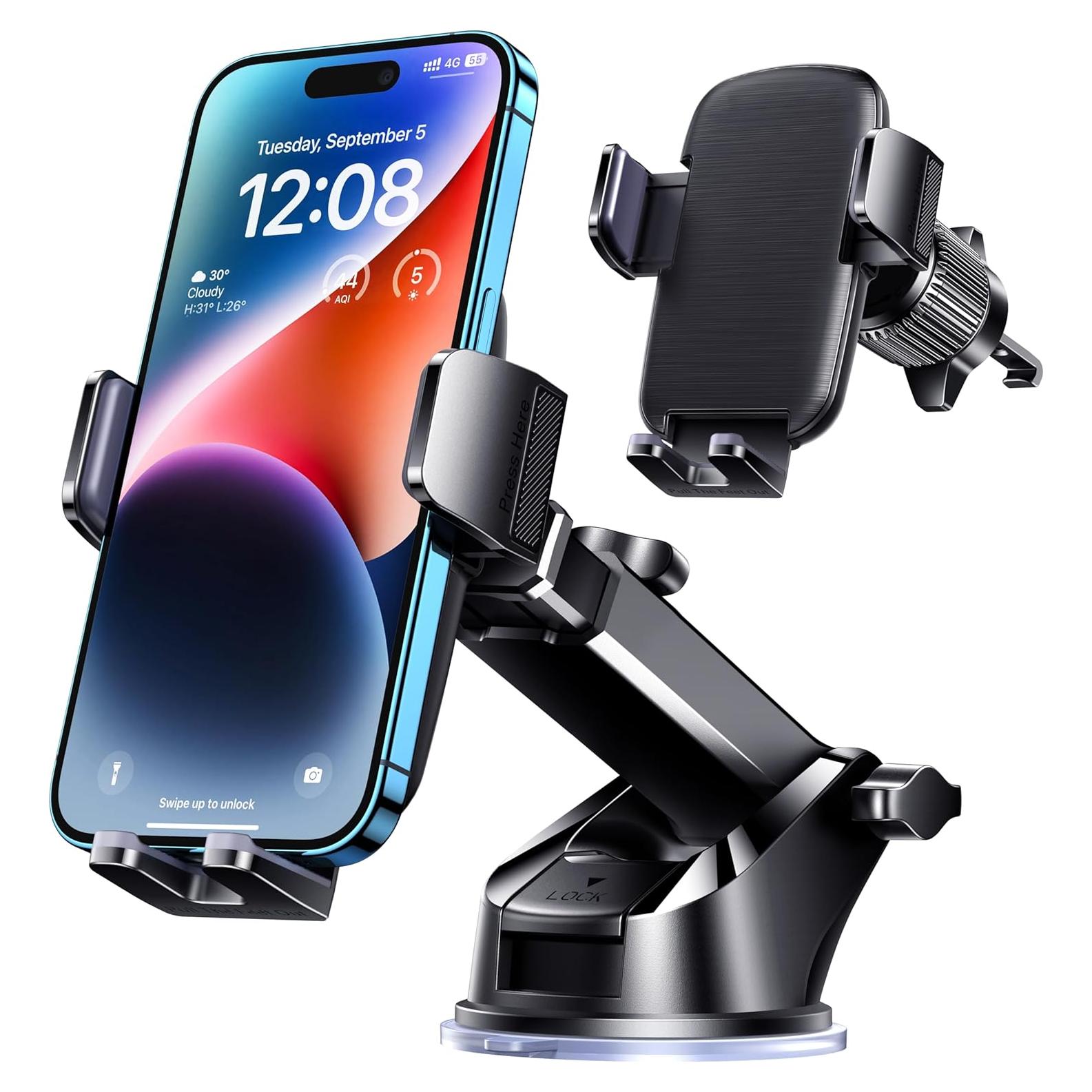 Soporte para Teléfono de Coche TICILFO con Ventosa y Clip