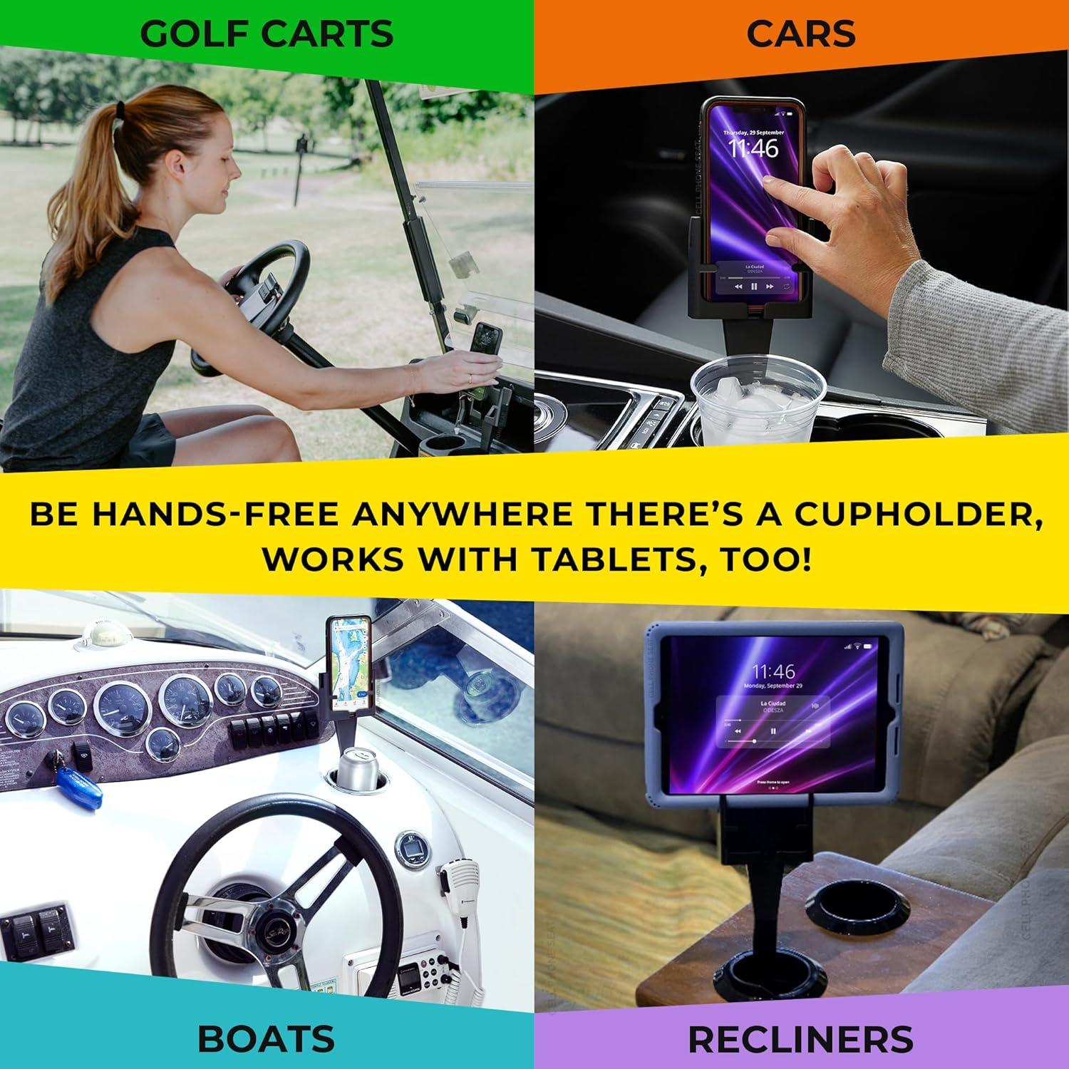 Soporte para Teléfono en Portavasos Cell Phone Seat CPS-25 Negro