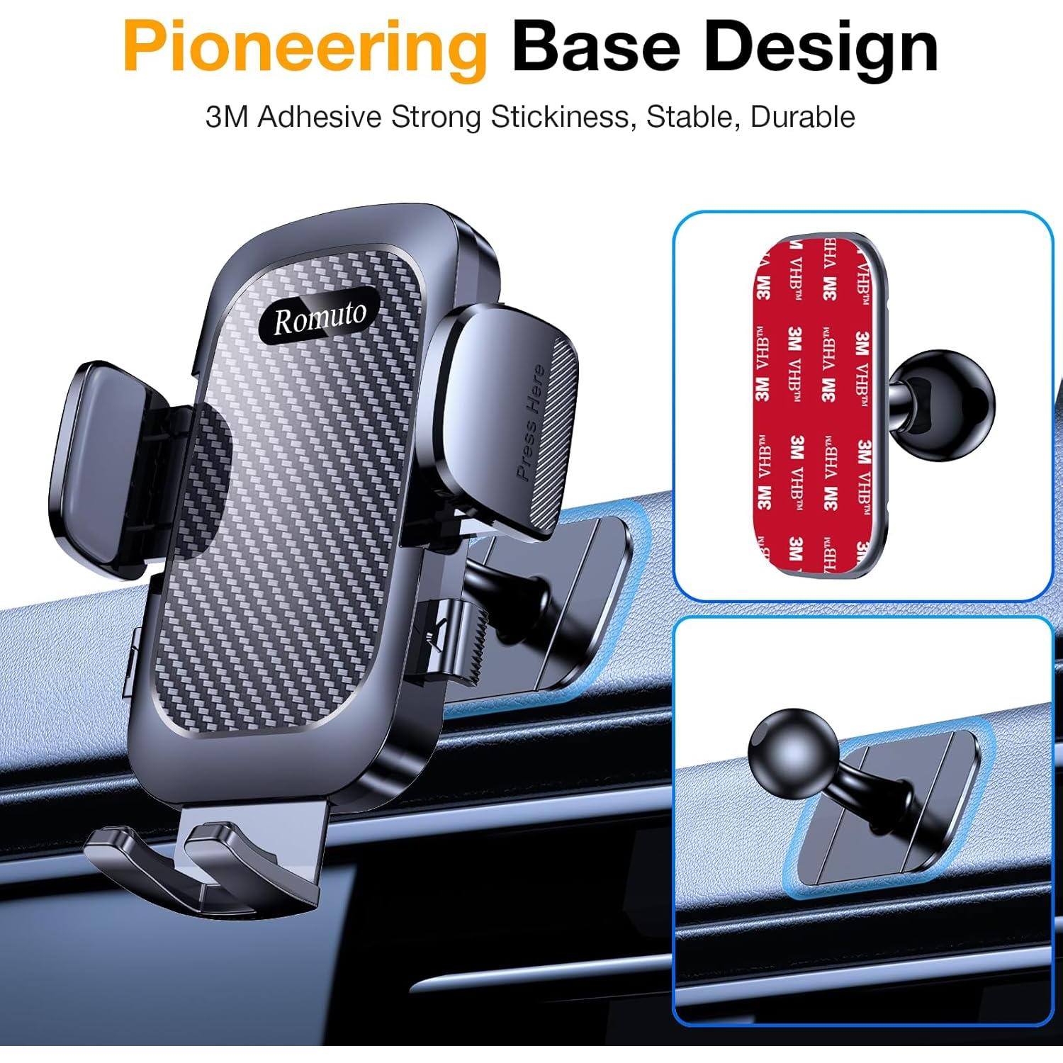 Soporte para Teléfono de Coche Romuto Ajustable 360° Negro