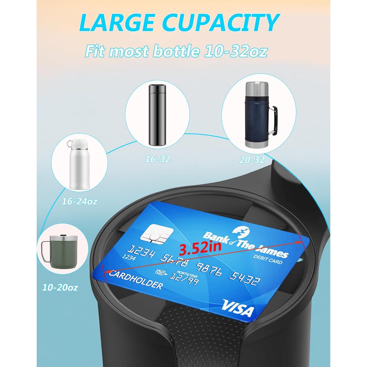 Soporte de taza para teléfono Easkkty 2 en 1 ajustable negro