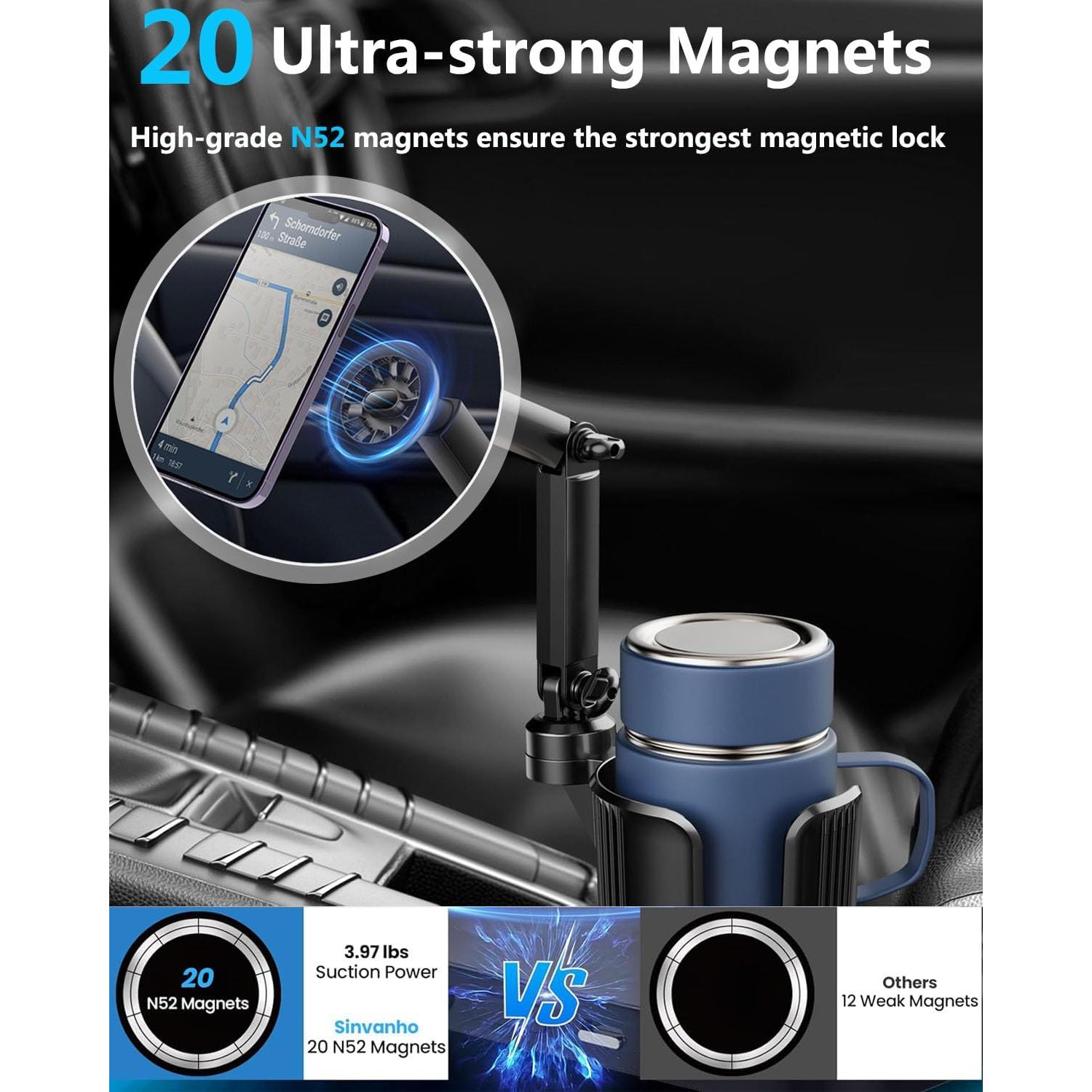 Soporte Magnético para Teléfono en Taza Easkkty - Ajustable 360°