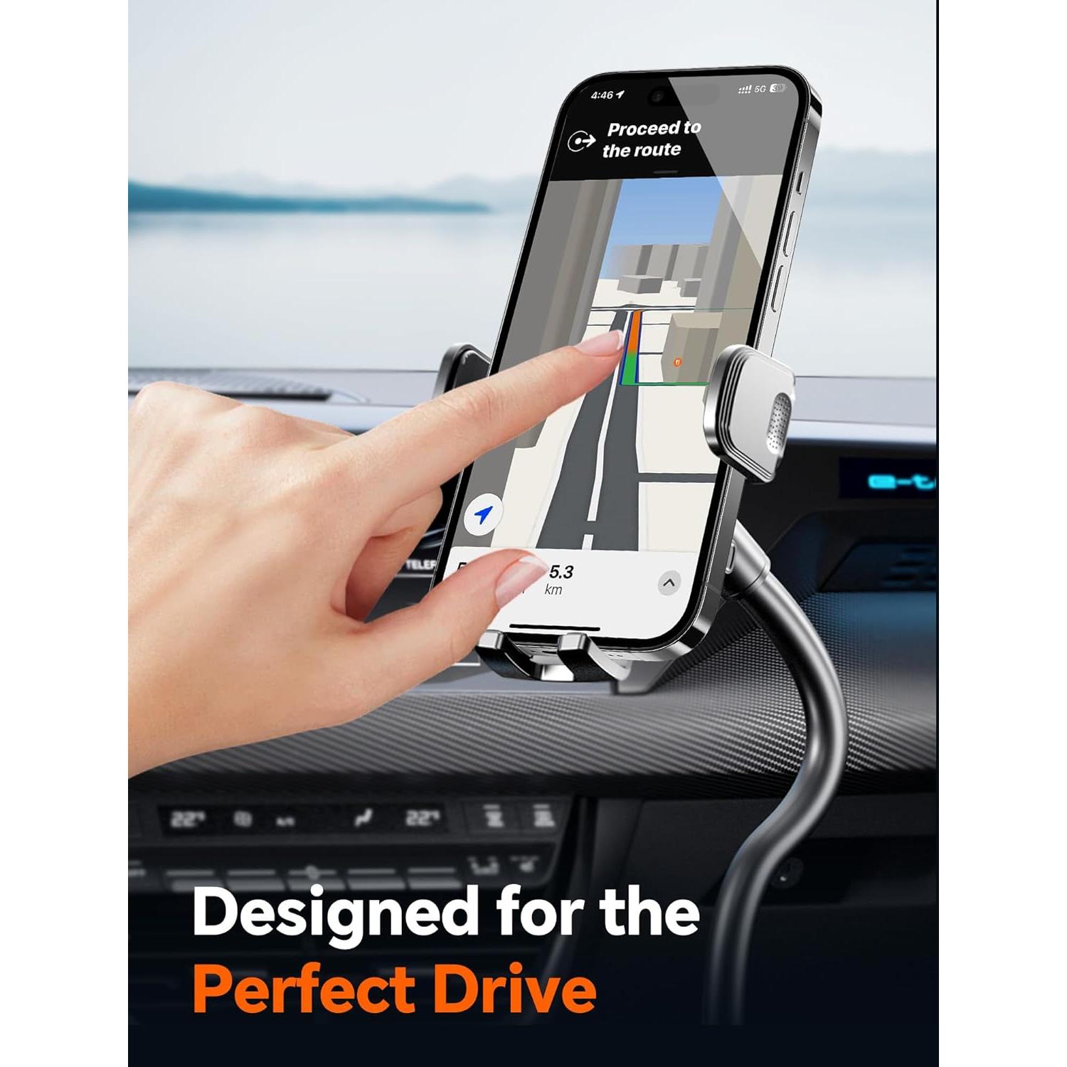 Stable Cup Phone Holder for Your Car, Universal Car Cup Cell Phone Holder for Car Mount Adjustable Gooseneck Cup Holder Cradle 360° Rotation for iPhone, Samsung, Google, All Smartphone Car Accessories