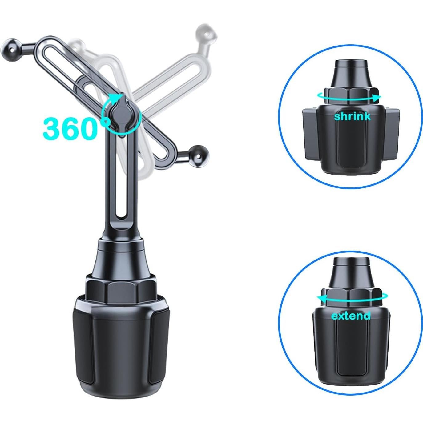 Soporte para Teléfono en Taza de Coche Elecphbo Ajustable