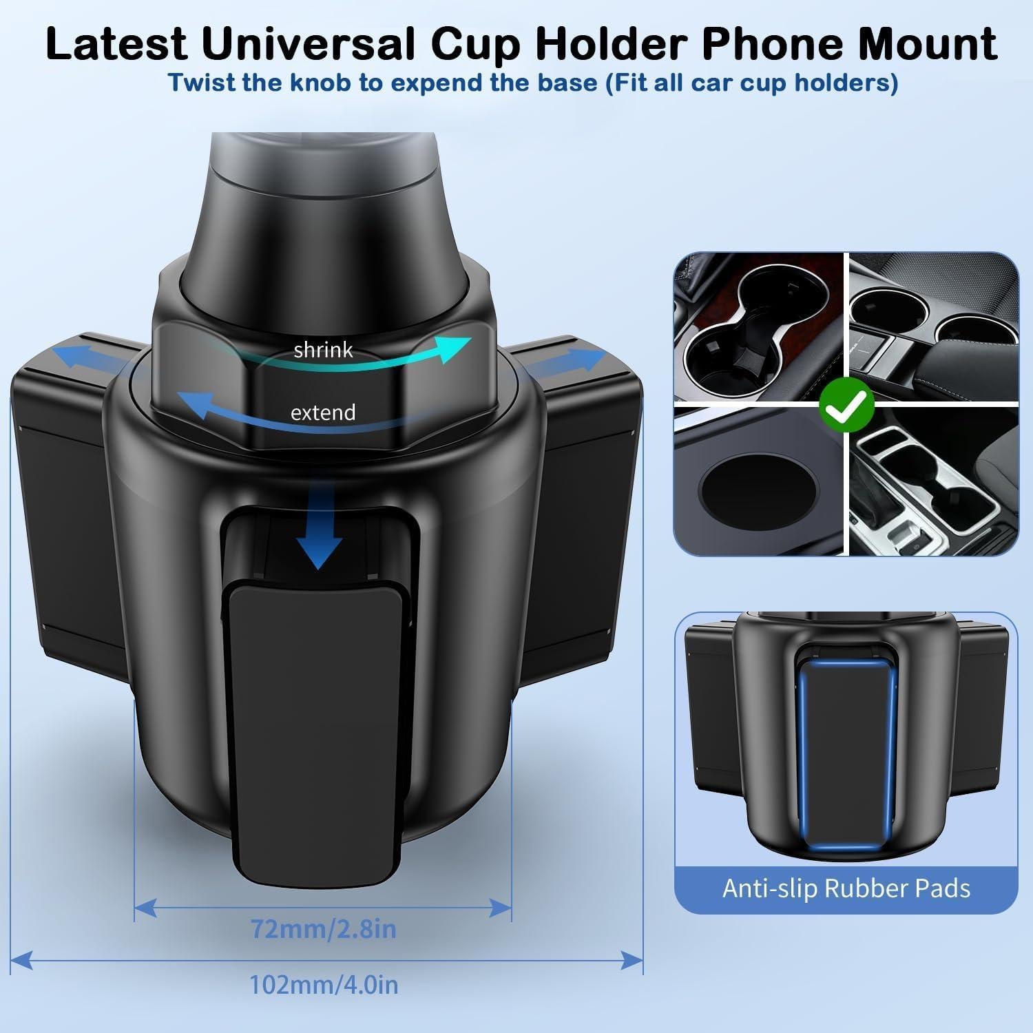 Soporte para Teléfono en Taza de Coche Elecphbo Ajustable